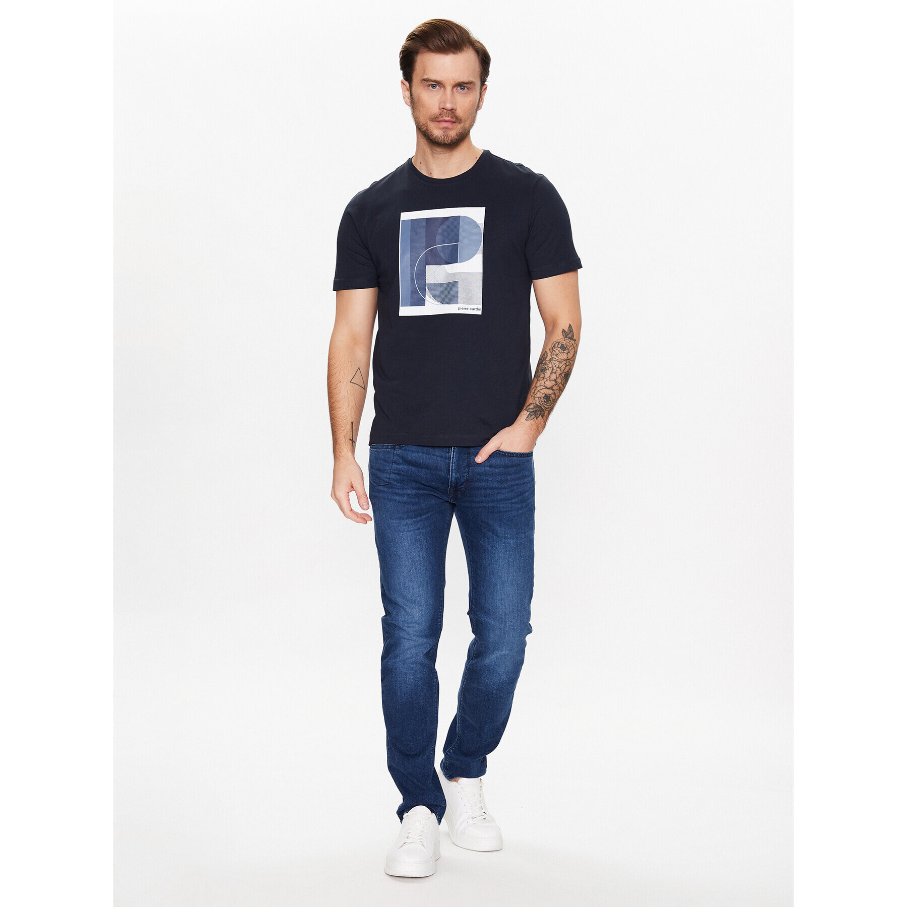Pierre Cardin Тишърт C5 20820/000/2060 Тъмносин Regular Fit - Pepit.bg