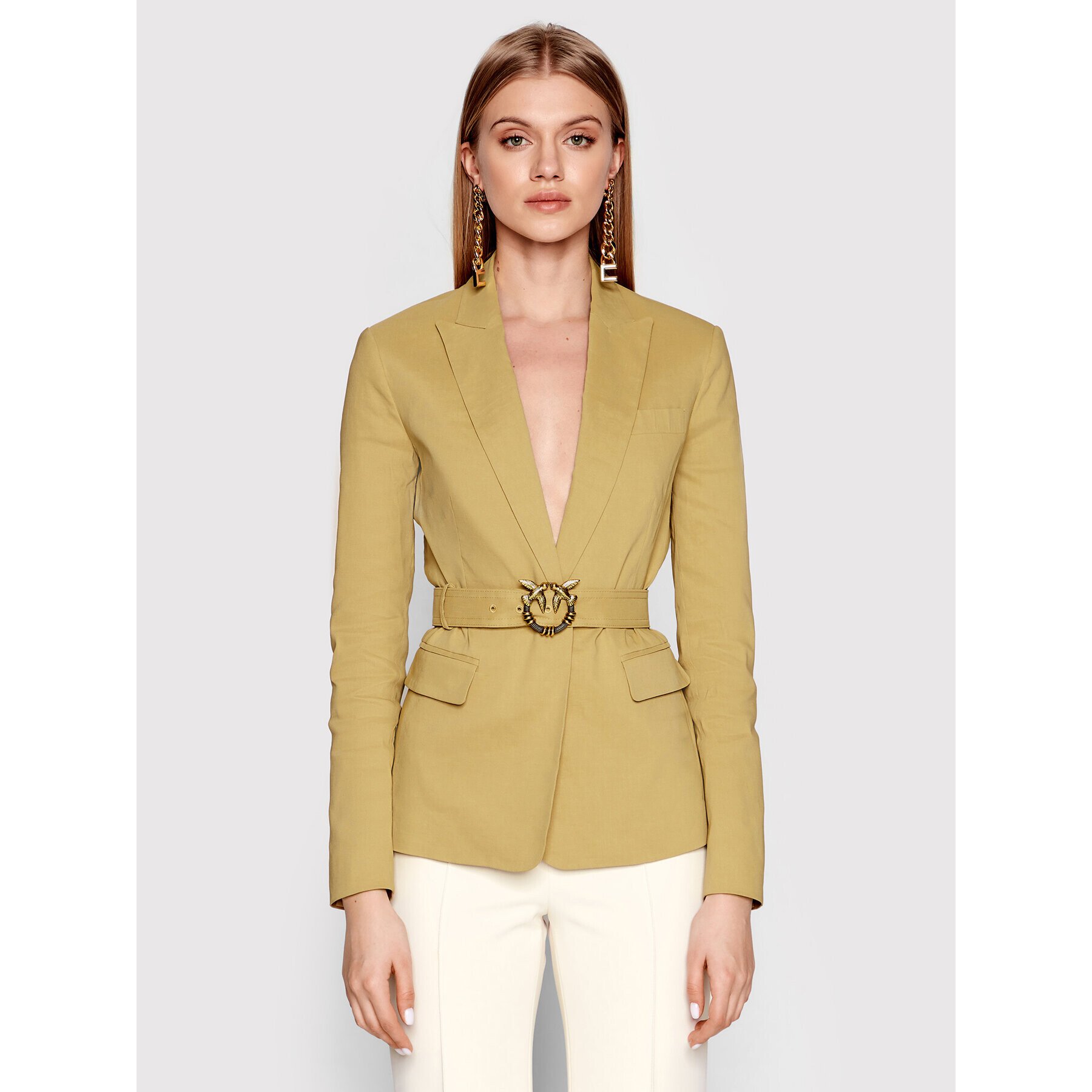 Pinko Блейзър 1G17CB 7435 Бежов Regular Fit - Pepit.bg