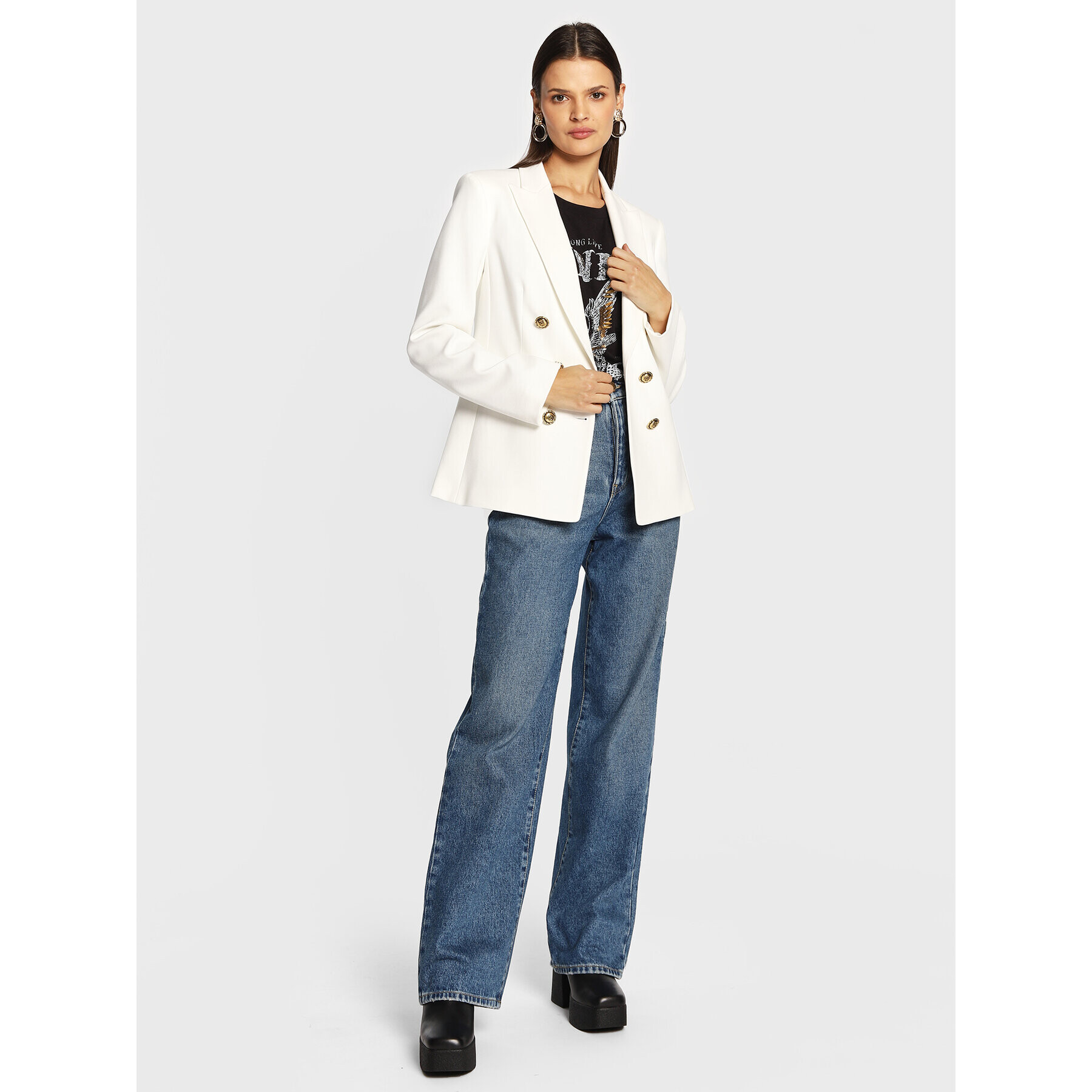 Pinko Блейзър Alexia 6 1G17VP 1739 Бял Regular Fit - Pepit.bg