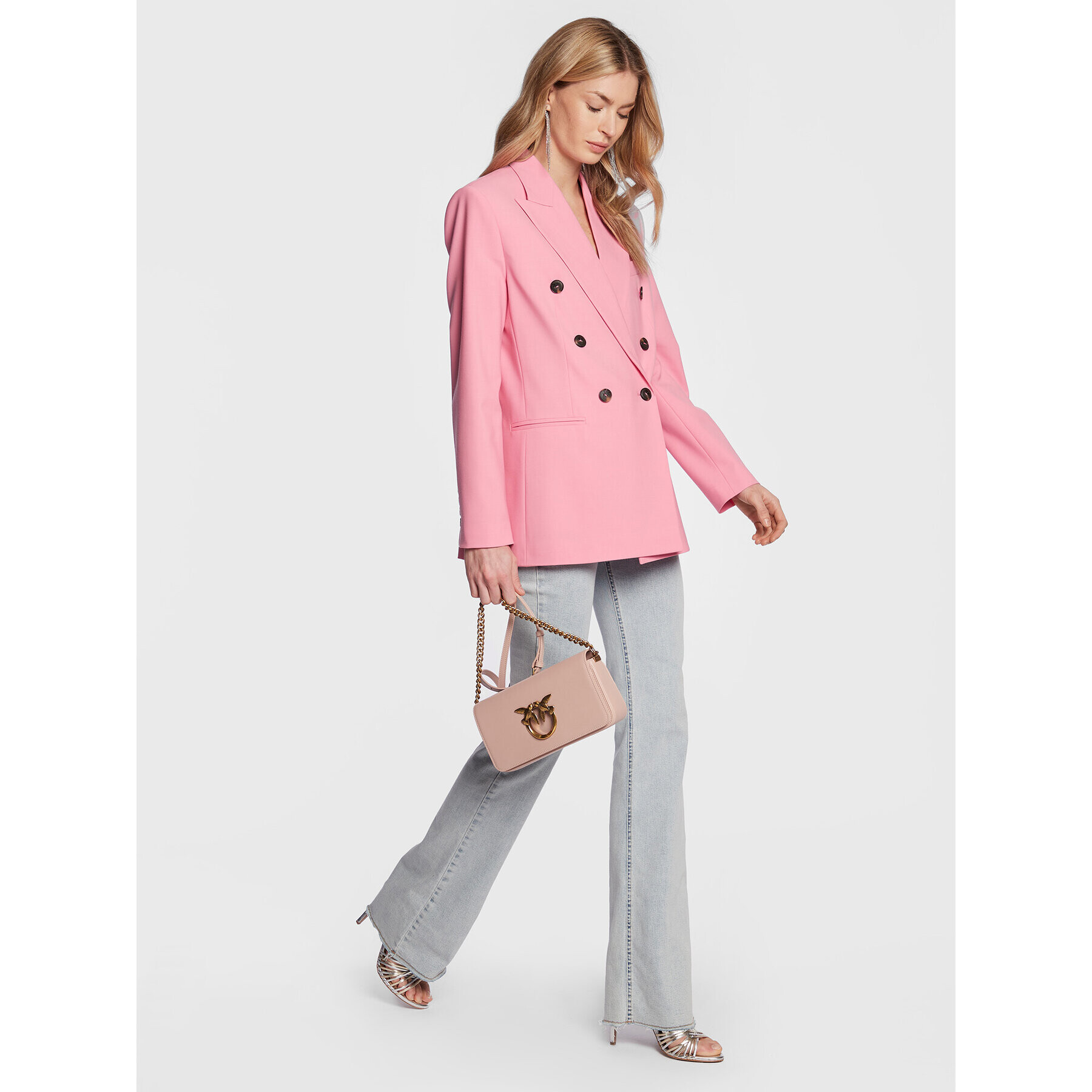 Pinko Блейзър Elegante 100036 A0IH Розов Regular Fit - Pepit.bg