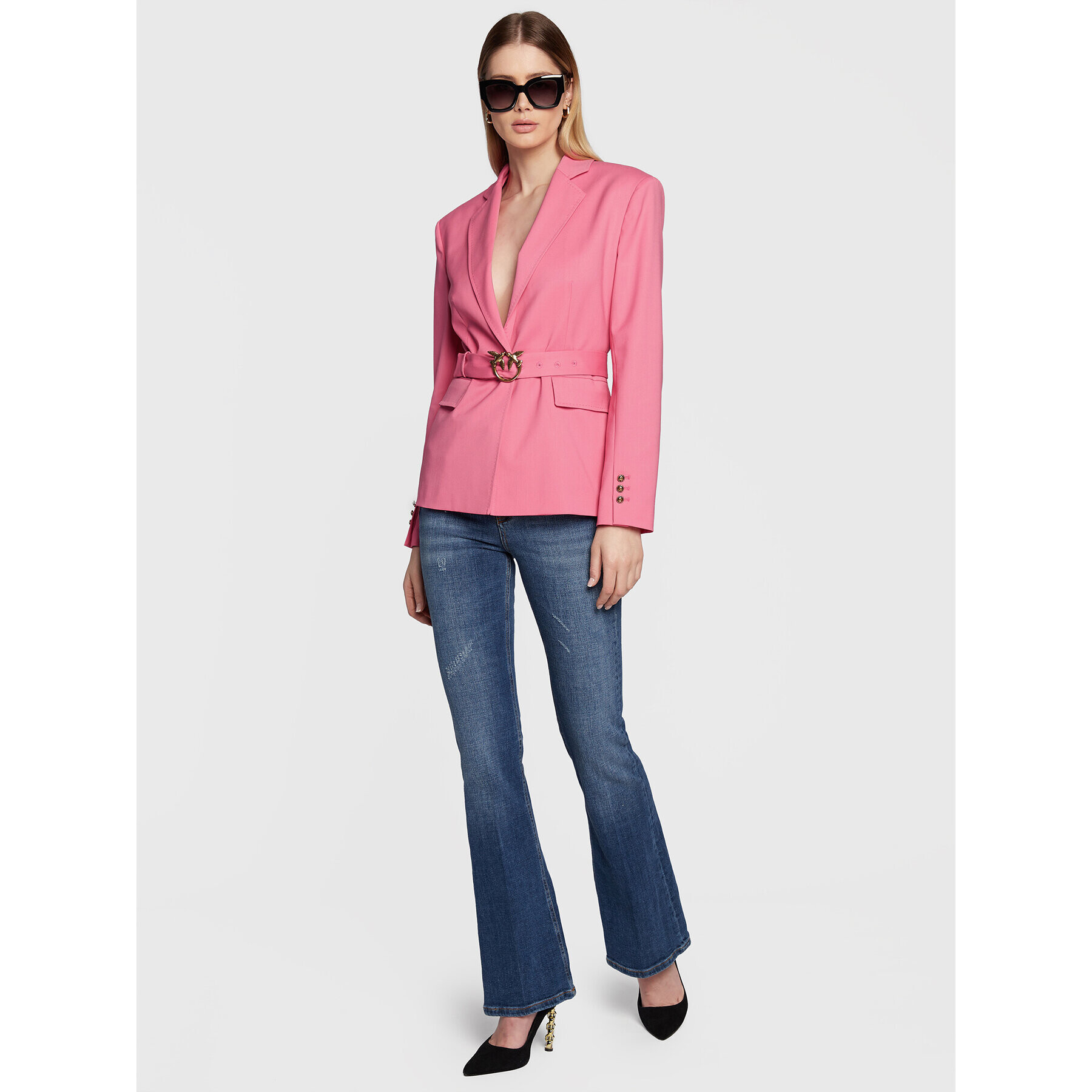 Pinko Сако Ernesta 1G18B3 A04T Розов Regular Fit - Pepit.bg