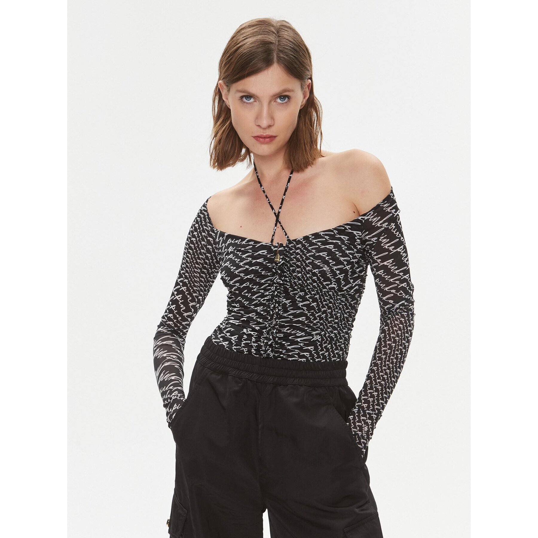 Pinko Боди Birba 102221 A1A0 Черен Slim Fit - Pepit.bg