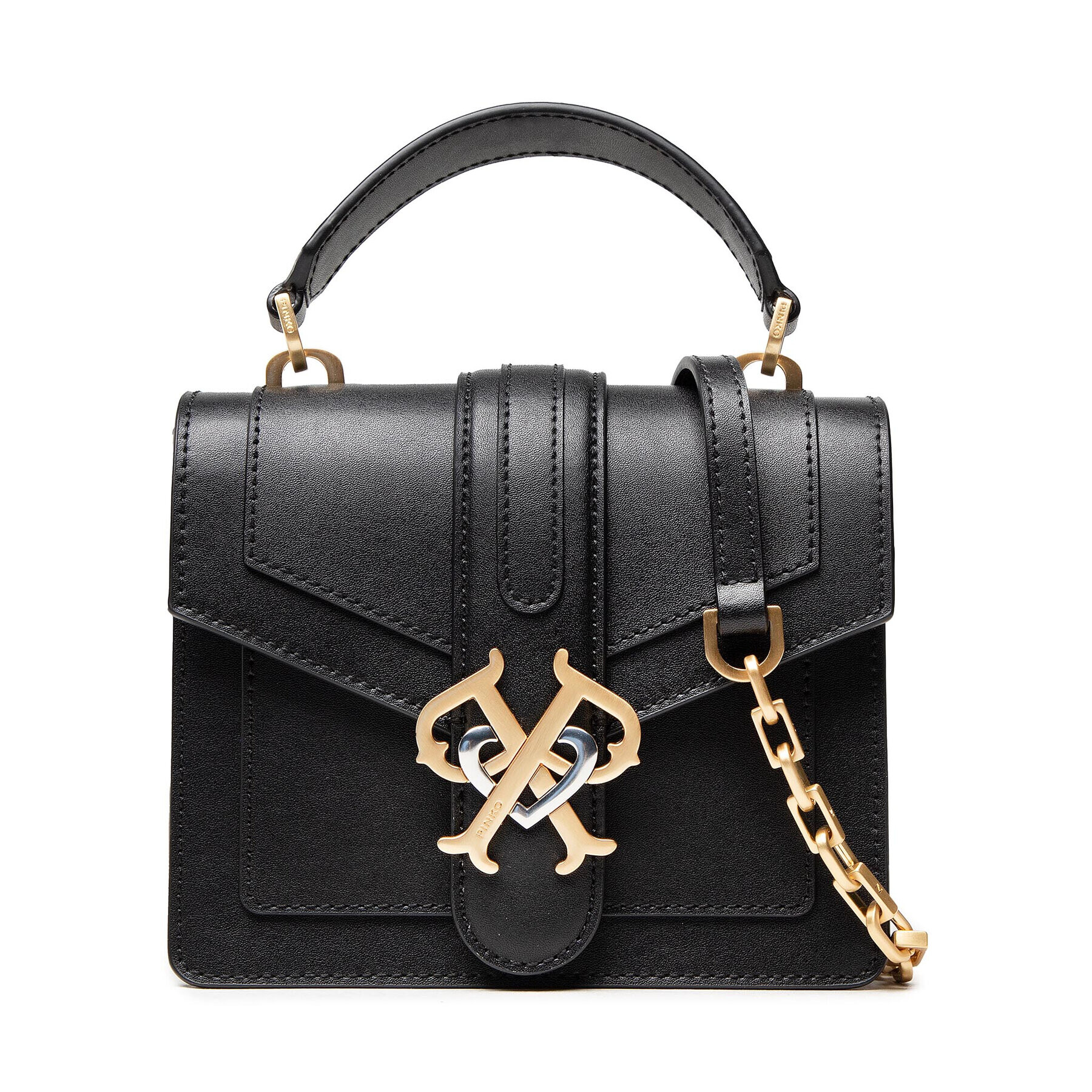 Pinko Дамска чанта Double P Mini Top Handle Evolution AI 21-22 PLTT 1P22AL Y7FM Черен - Pepit.bg