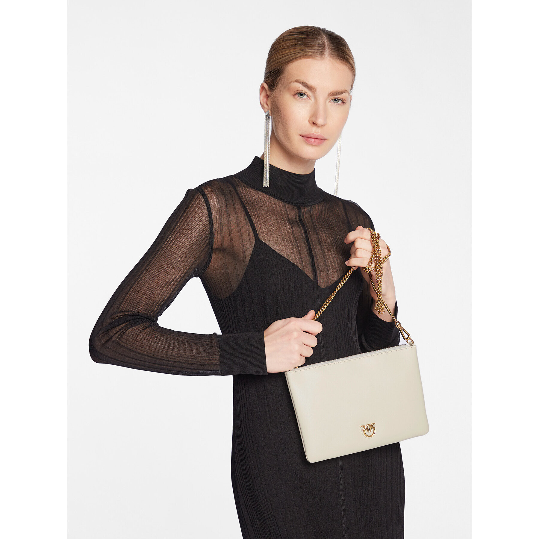Pinko Дамска чанта Flat Classic PE 23 PCPL 100455 A0F1 Бял - Pepit.bg