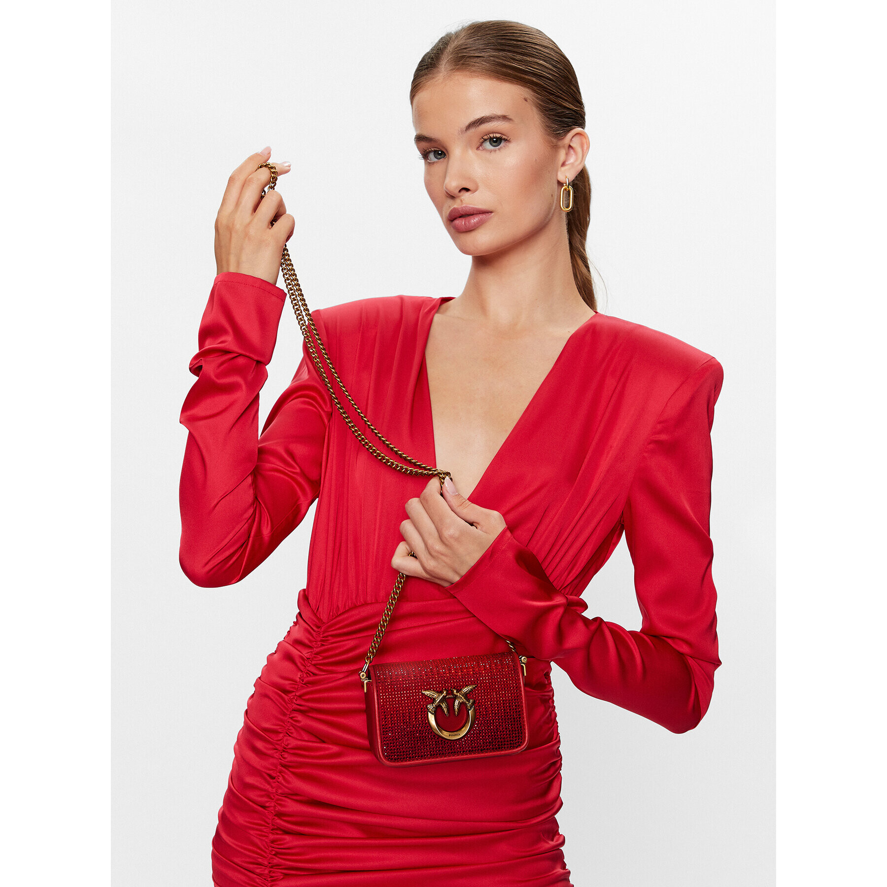 Pinko Дамска чанта Love Click Micro PE 23 PCPL 100069 A0FC Червен - Pepit.bg