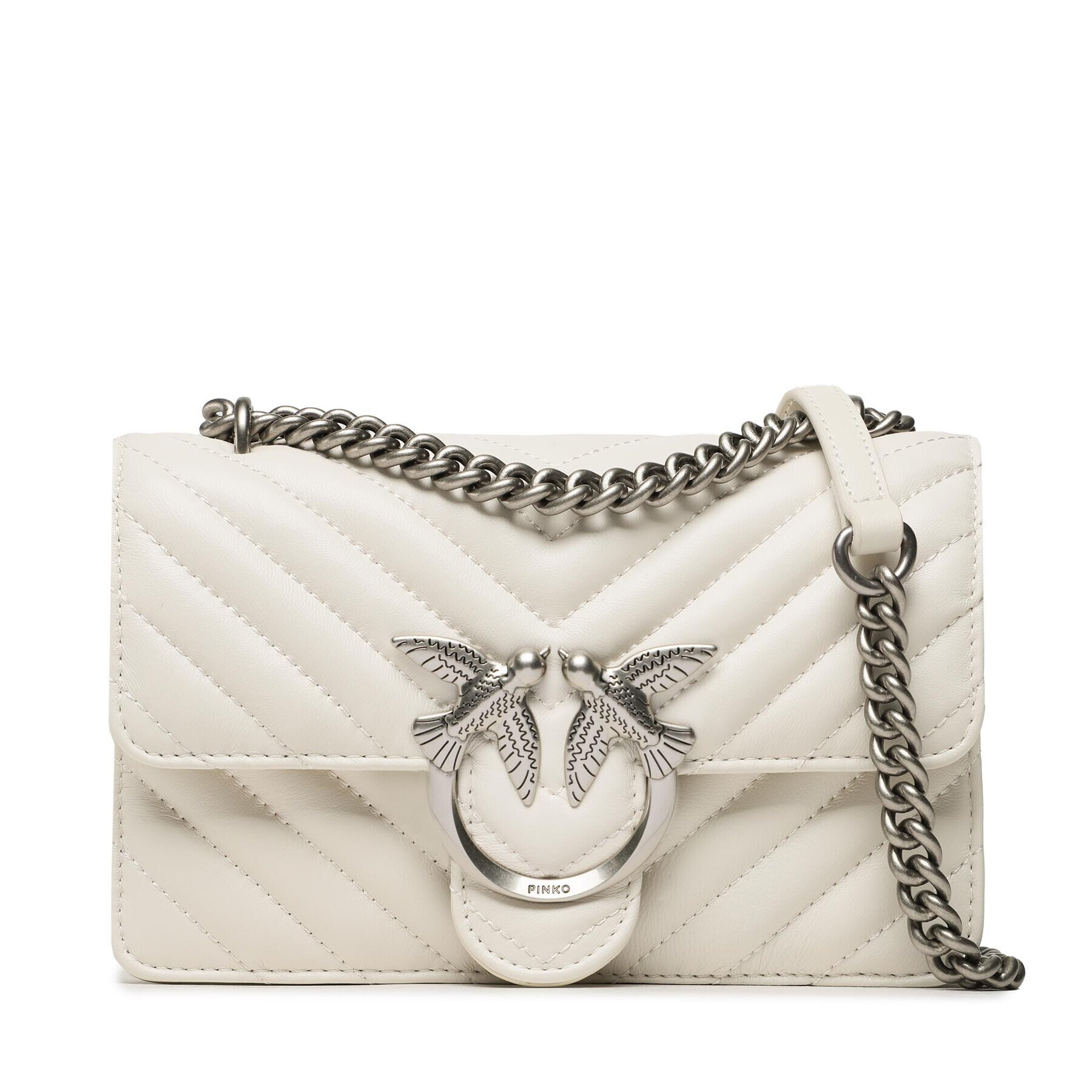 Pinko Дамска чанта Love Icon Mini Dc 100074 A0GK Бял - Pepit.bg