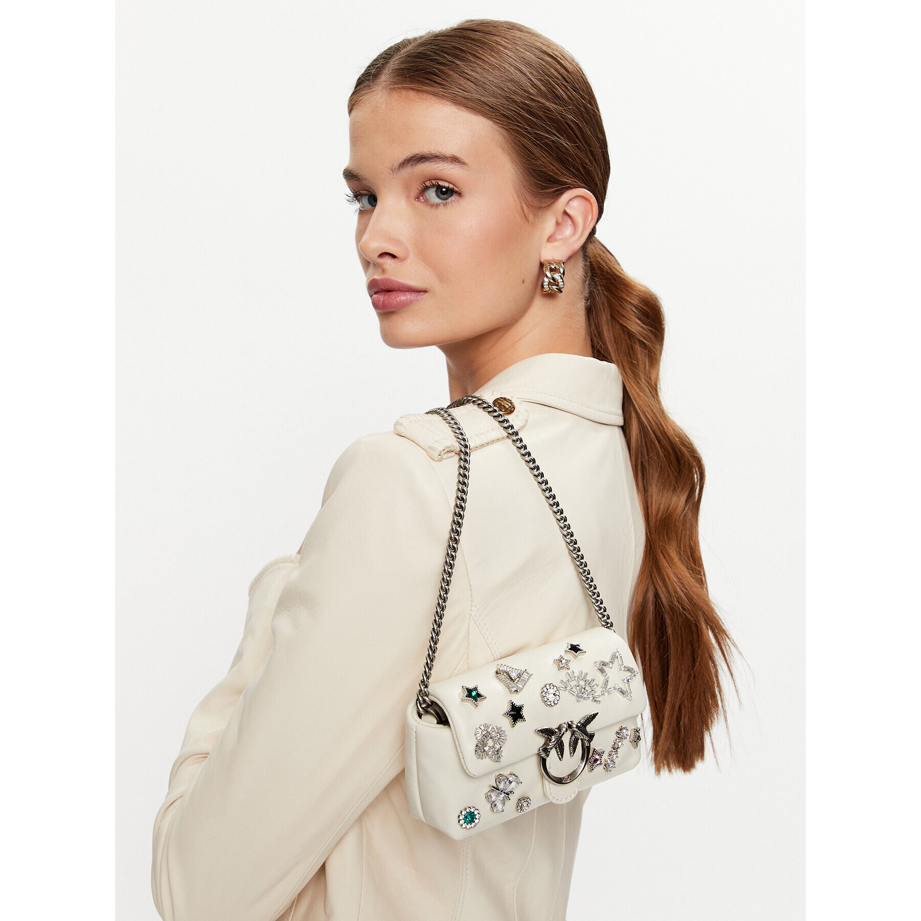 Pinko Дамска чанта Love Micro Puff C PE 23 PCPL 10041 A0L2 Бял - Pepit.bg