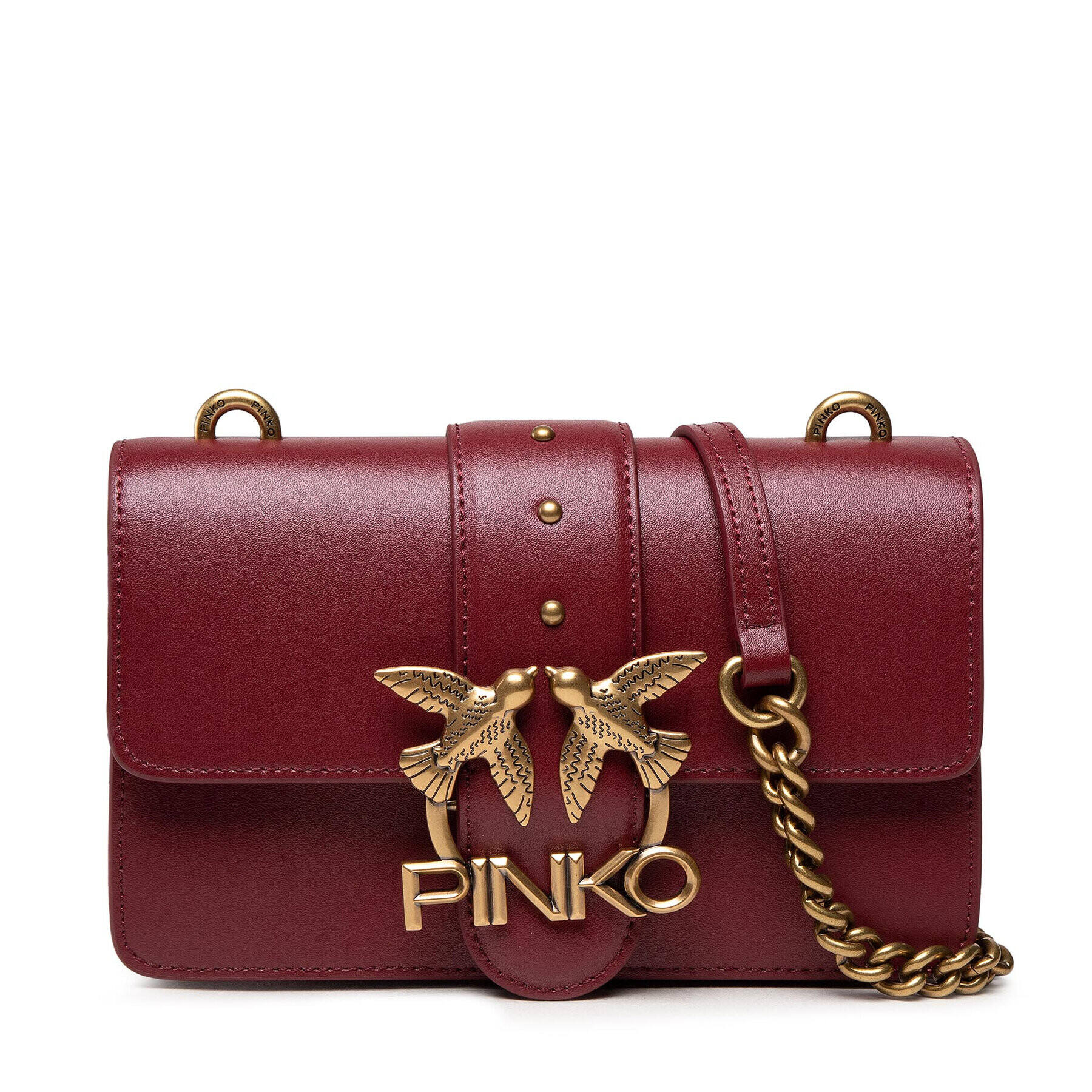 Pinko Дамска чанта Love Mini Icon Simply 11 Cl 20212 PLTT 1P22AF. Y6XT Бордо - Pepit.bg