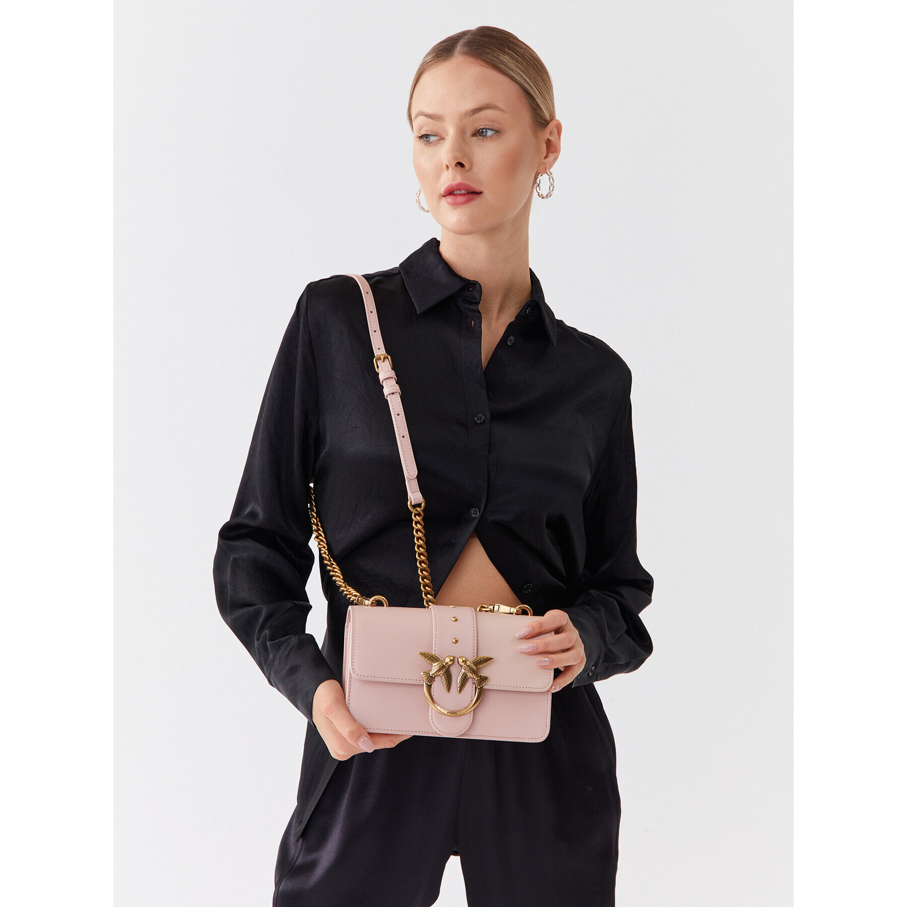 Pinko Дамска чанта Love One Mini Cl Розов - Pepit.bg