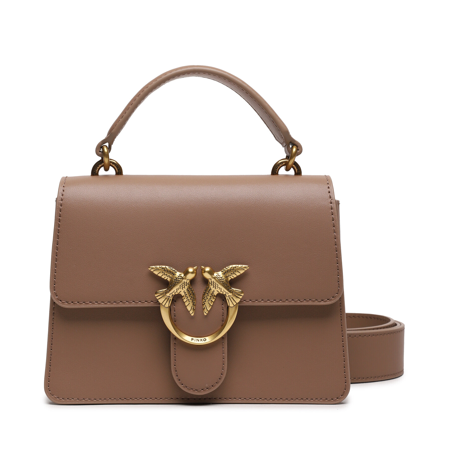 Pinko Дамска чанта Love One Top Handle Mini Light 100071 A0F1 Кафяв - Pepit.bg