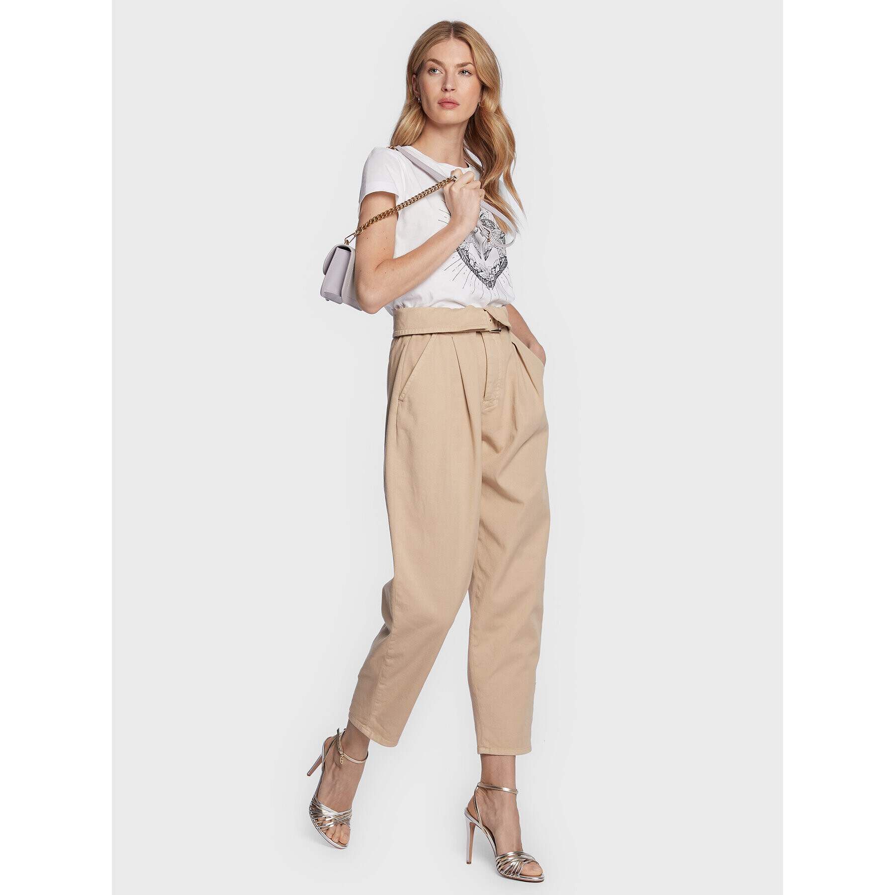 Pinko Дънки 100614 A0I5 Бежов Straight Fit - Pepit.bg