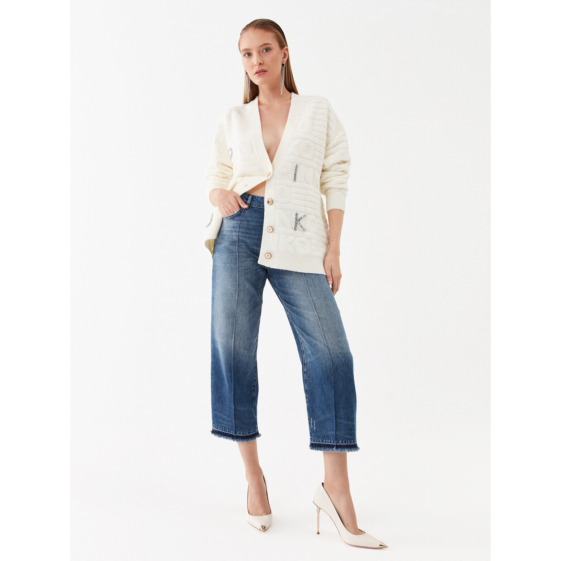 Pinko Дънки Barbara 101713 A146 Син Boyfriend Fit - Pepit.bg