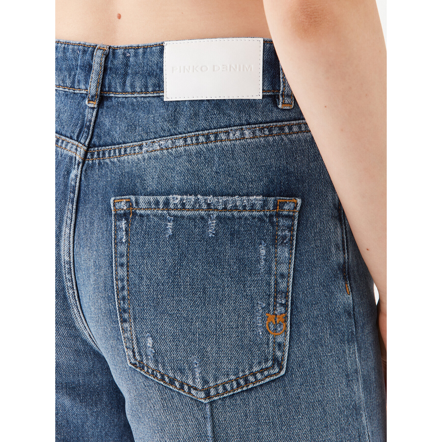 Pinko Дънки Barbara 101713 A146 Син Boyfriend Fit - Pepit.bg