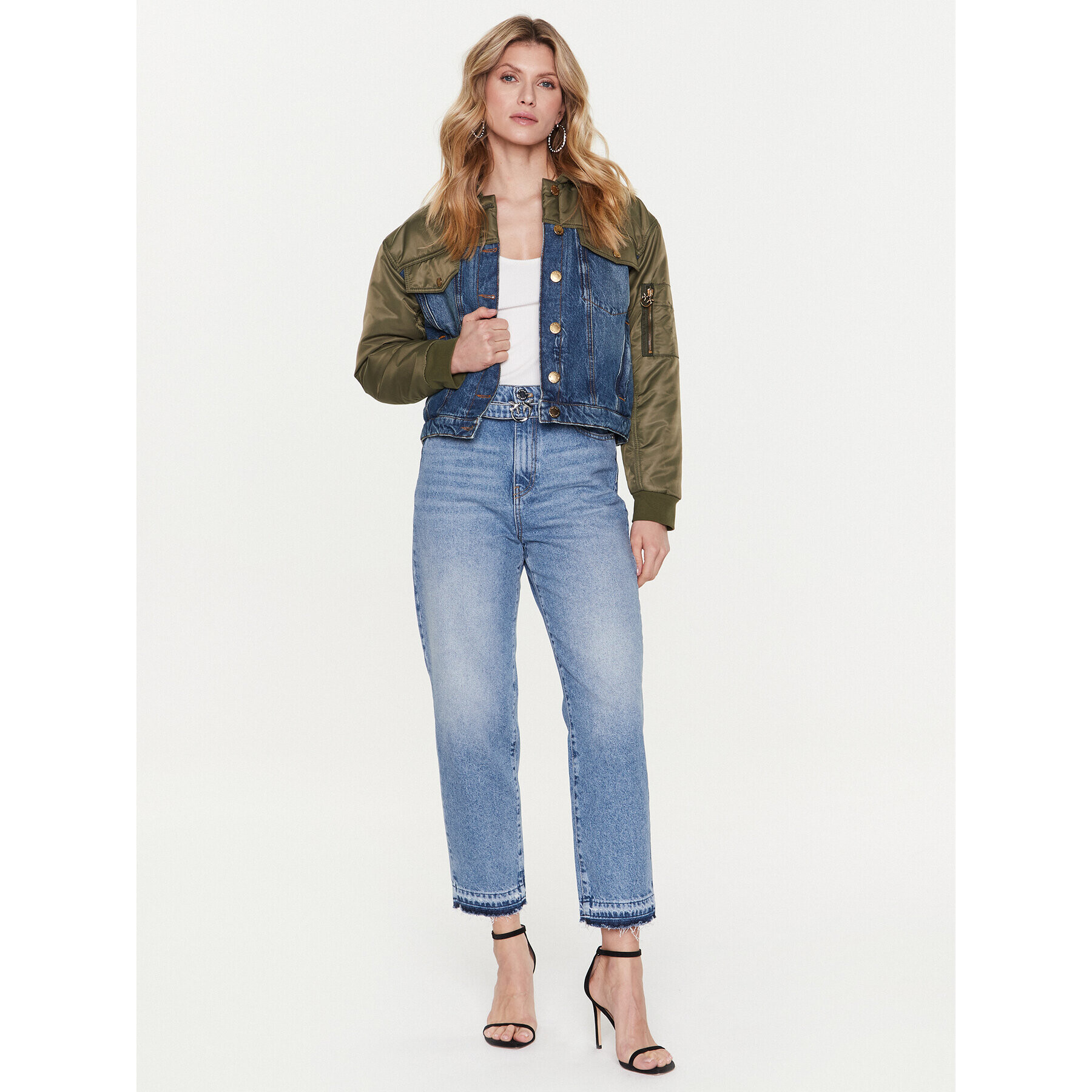 Pinko Дънки Flexi Maddie 100232 A0FX Син Mom Fit - Pepit.bg