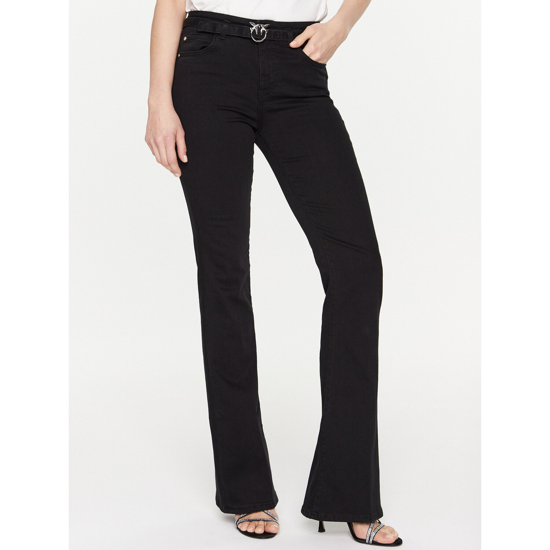 Pinko Дънки Flora 100166 A0FE Черен Flare Fit - Pepit.bg