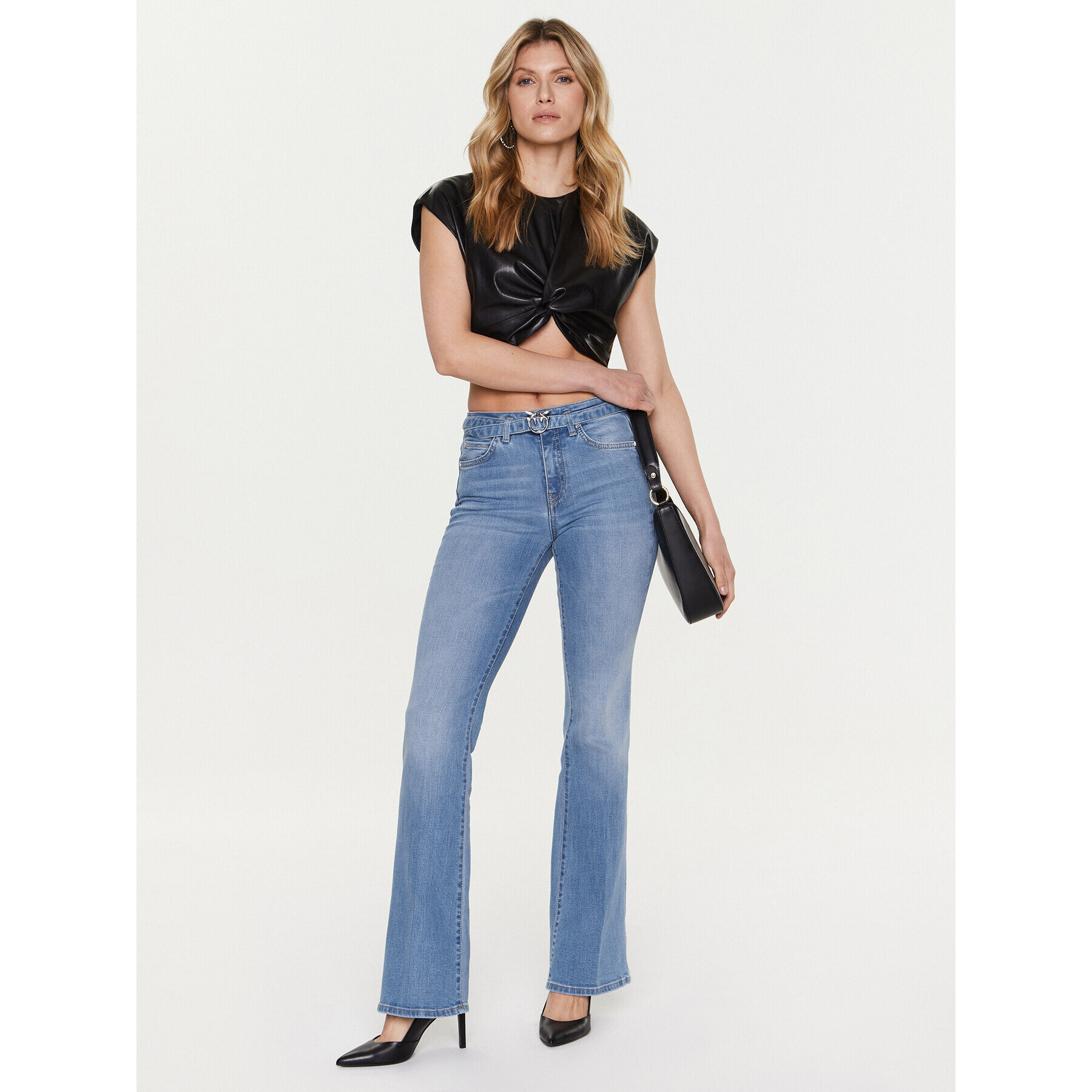Pinko Дънки Flora 100166 A0FS Син Flare Fit - Pepit.bg