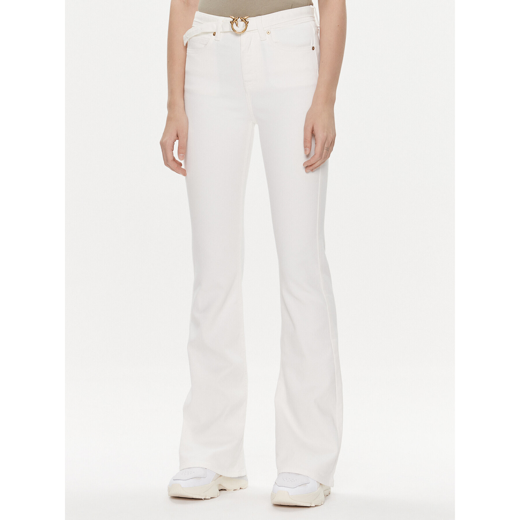 Pinko Дънки Flora 100166 A1JM Бял Regular Fit - Pepit.bg