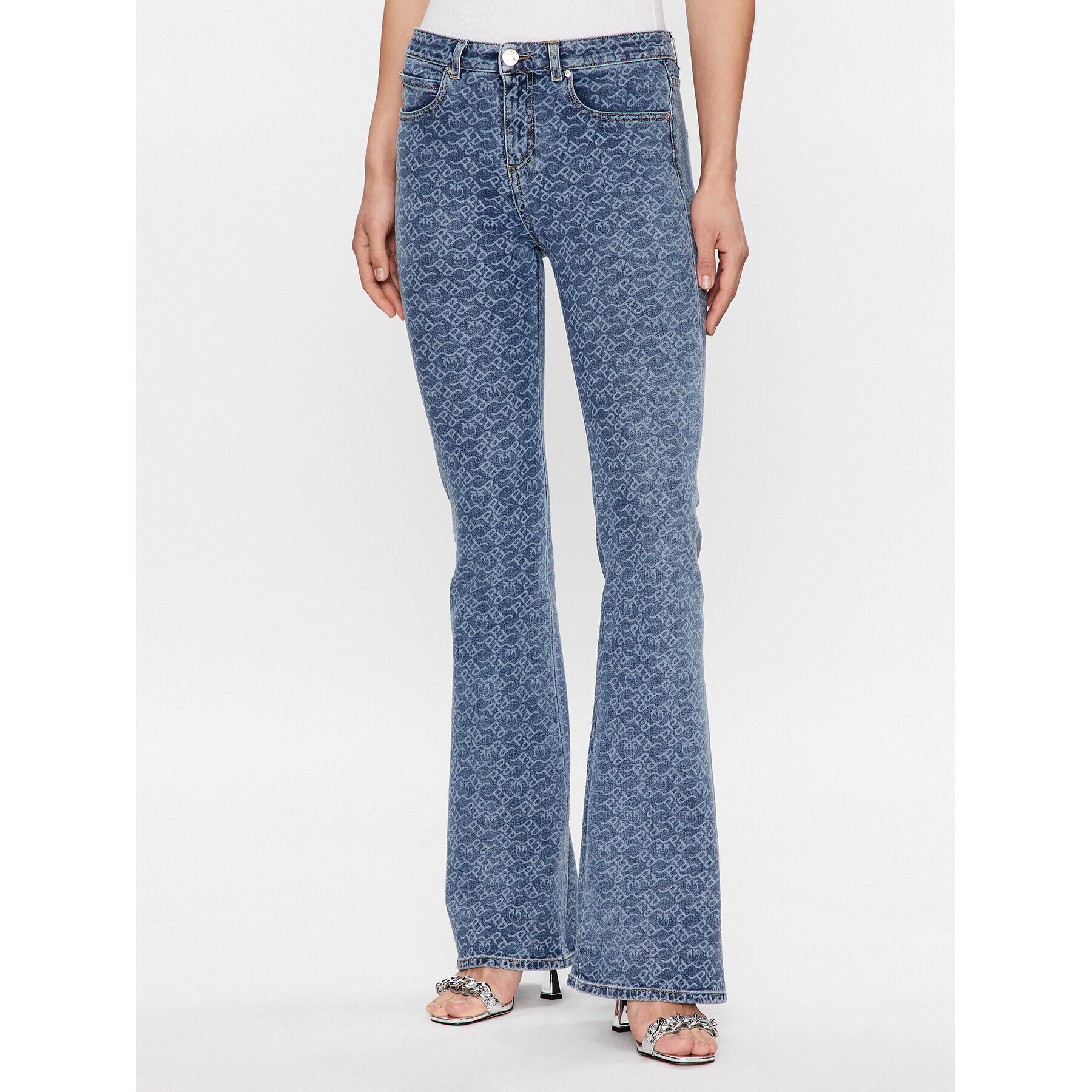 Pinko Дънки Flora 100561 A0Q0 Син Flare Fit - Pepit.bg