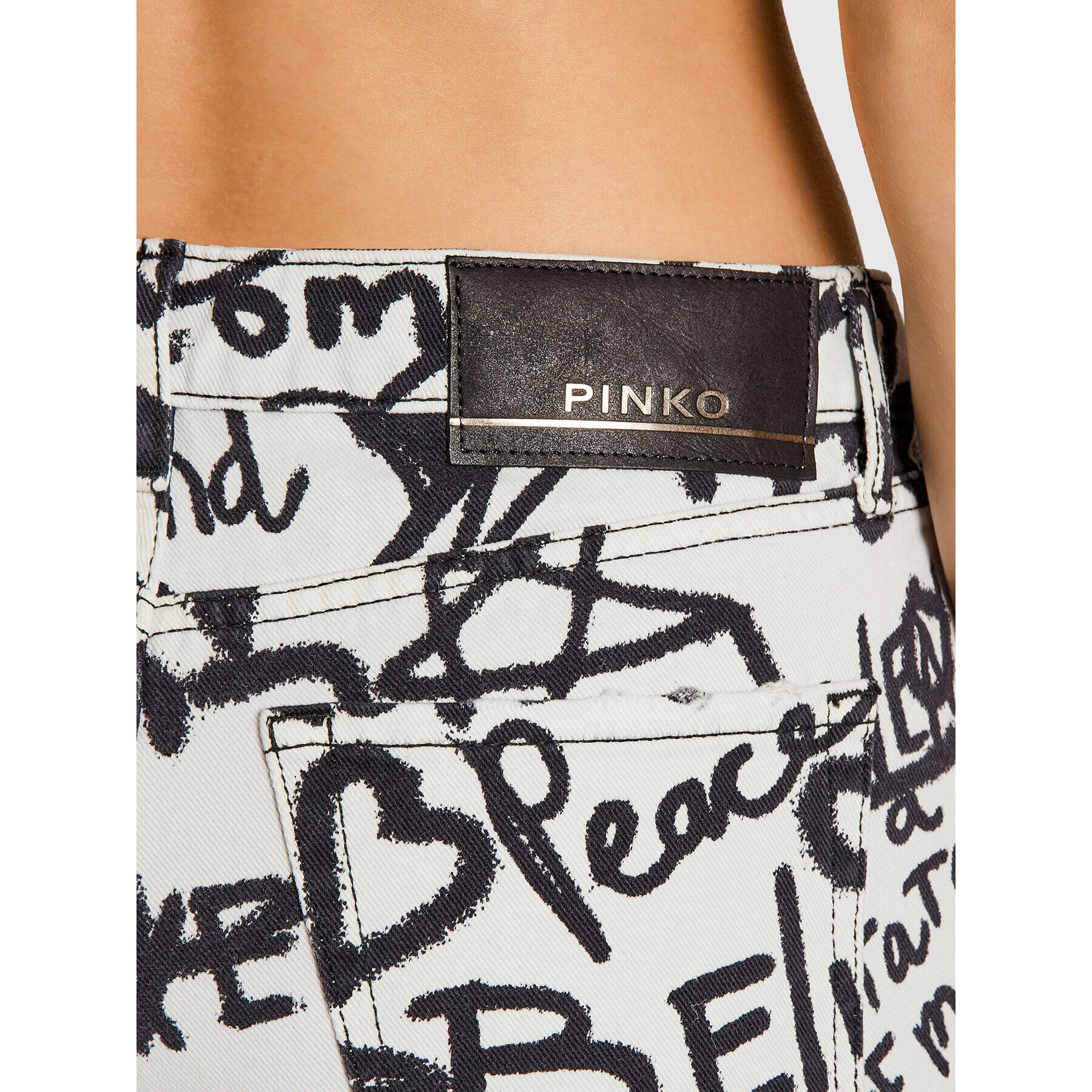 Pinko Дънки Gaia 1J10SB Y7HZ Бял Regular Fit - Pepit.bg