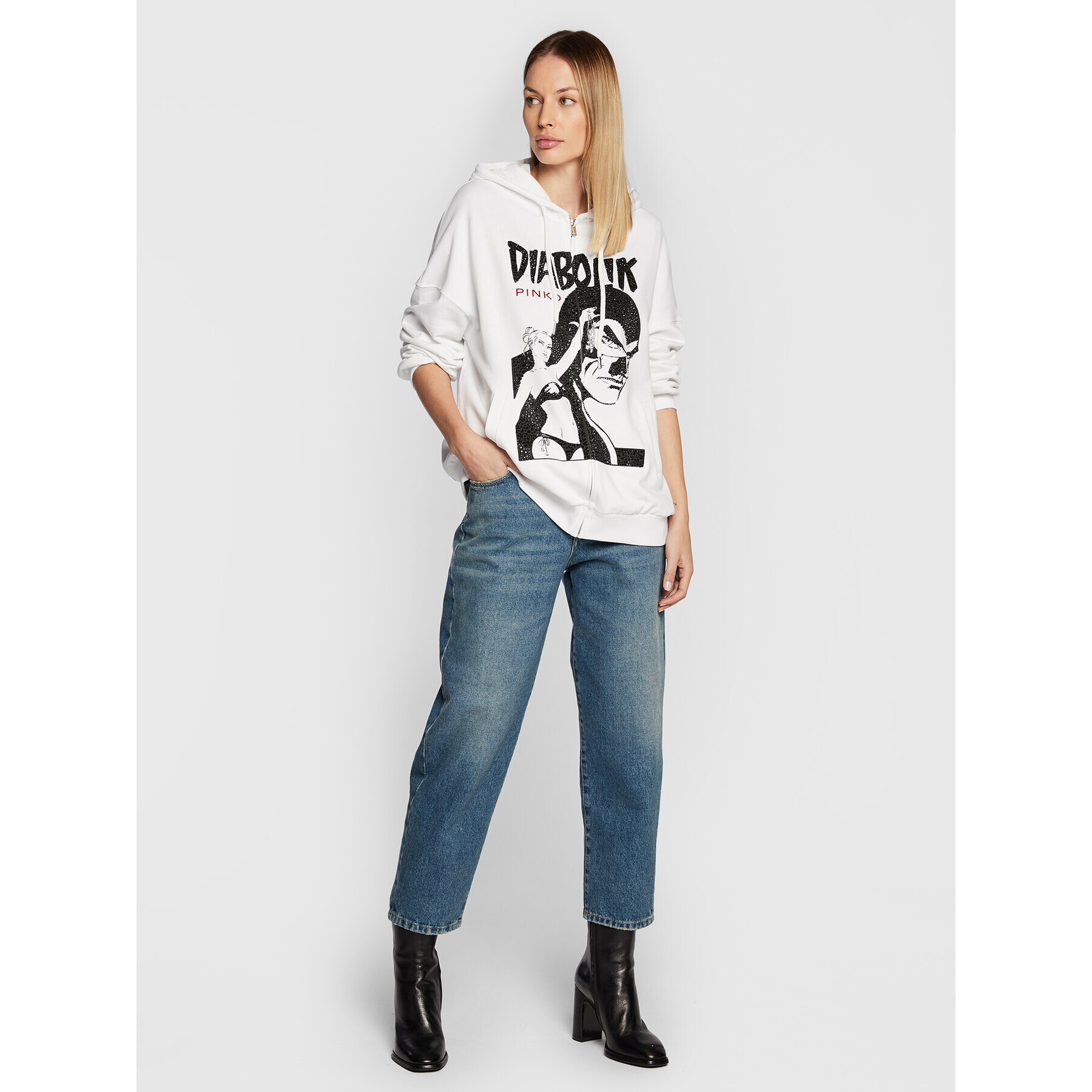 Pinko Дънки Maddie 1J10Z8 A05T Син Mom Fit - Pepit.bg