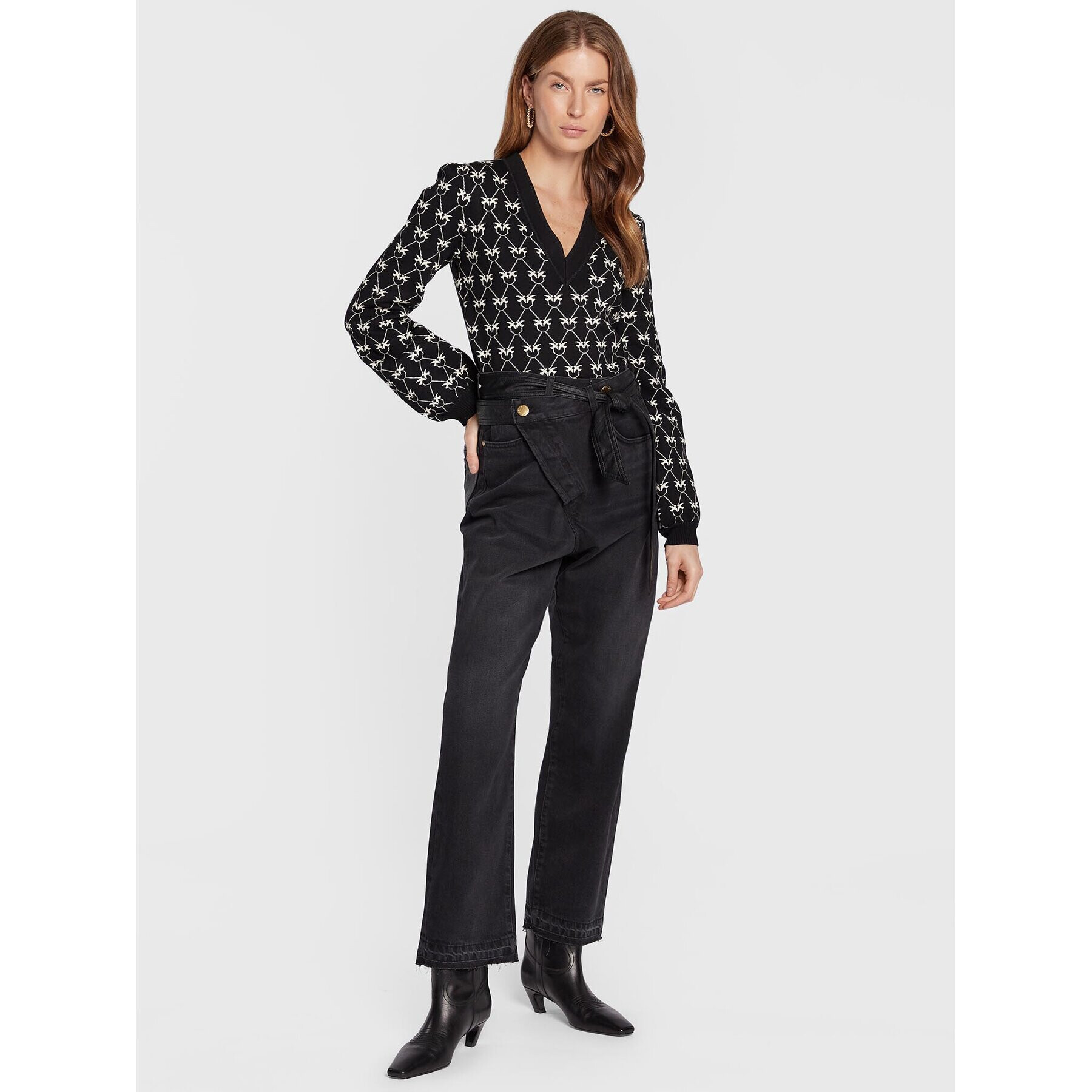 Pinko Дънки Mugghio 1J111X A0CU Черен Regular Fit - Pepit.bg