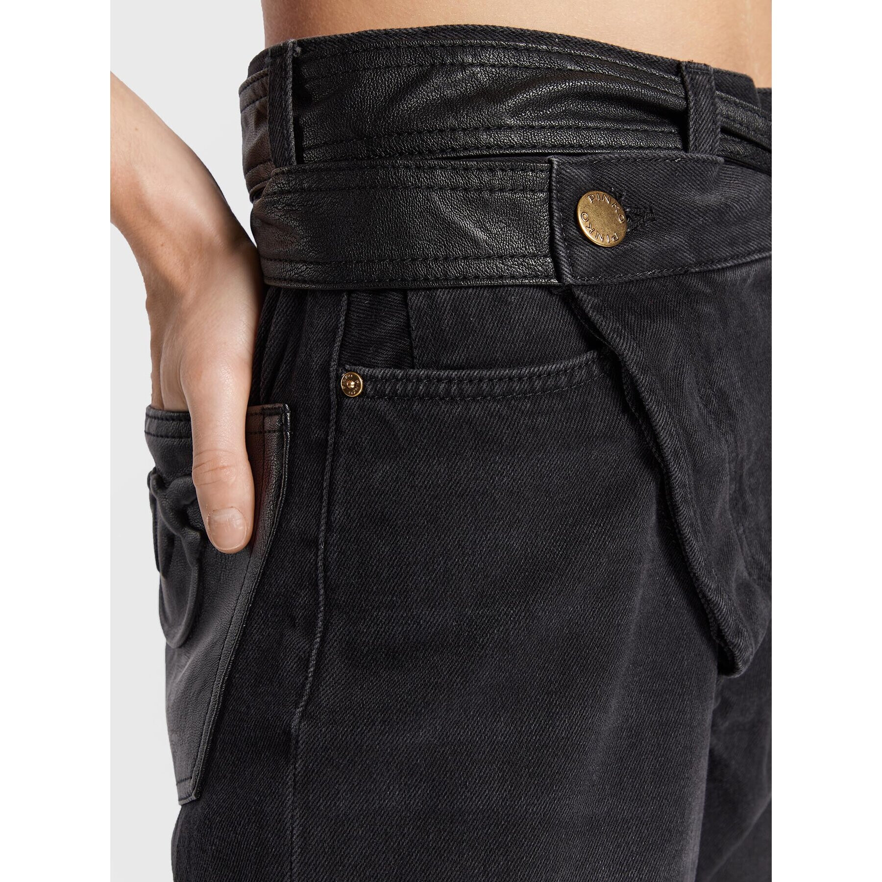 Pinko Дънки Mugghio 1J111X A0CU Черен Regular Fit - Pepit.bg