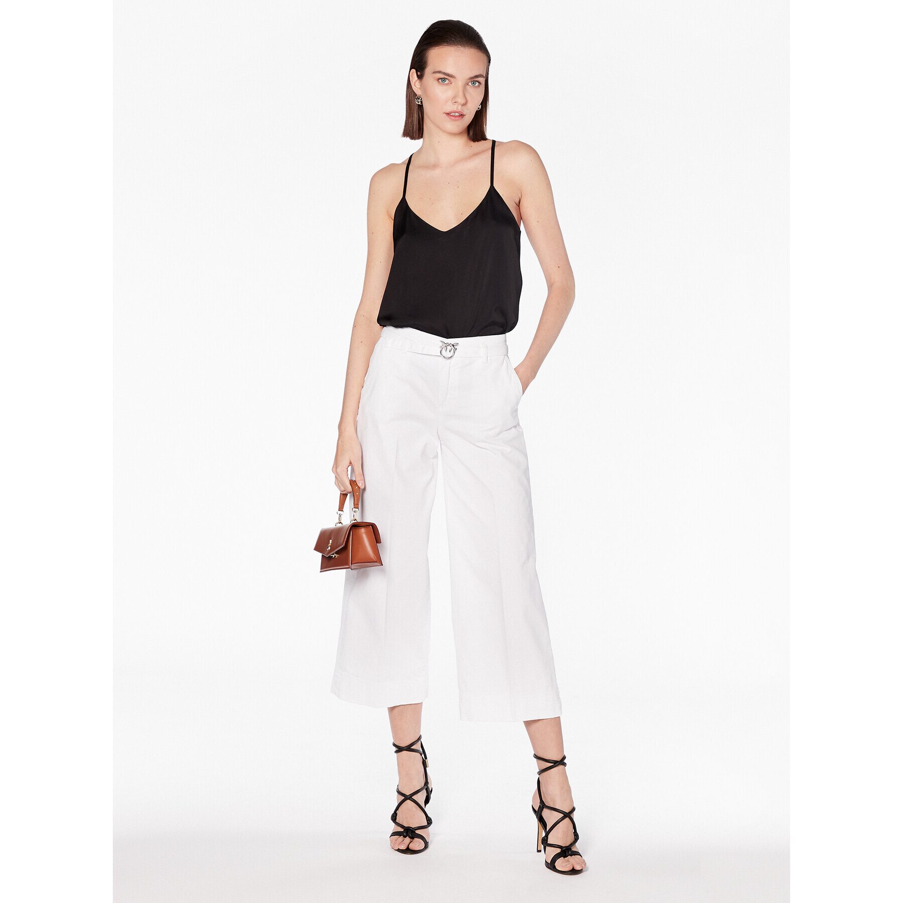 Pinko Дънки Peggy 100168 A0G7 Бял Flare Fit - Pepit.bg
