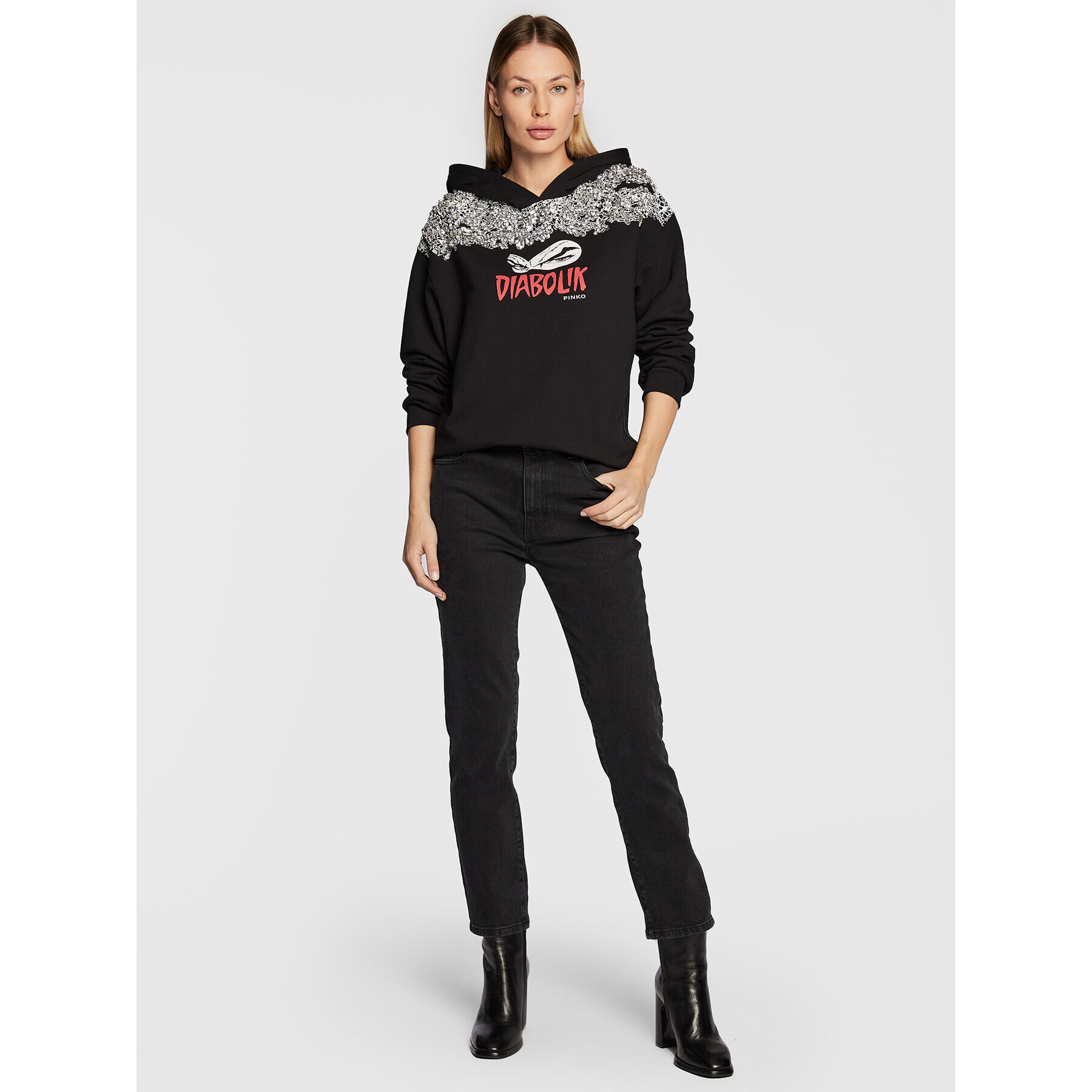 Pinko Дънки Sissy 1J10ZG A04Z Черен Slim Fit - Pepit.bg