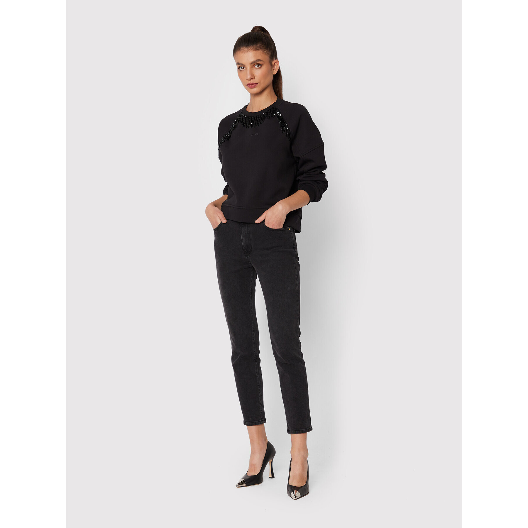 Pinko Дънки Sissy 1J1128 A09G Черен Slim Fit - Pepit.bg