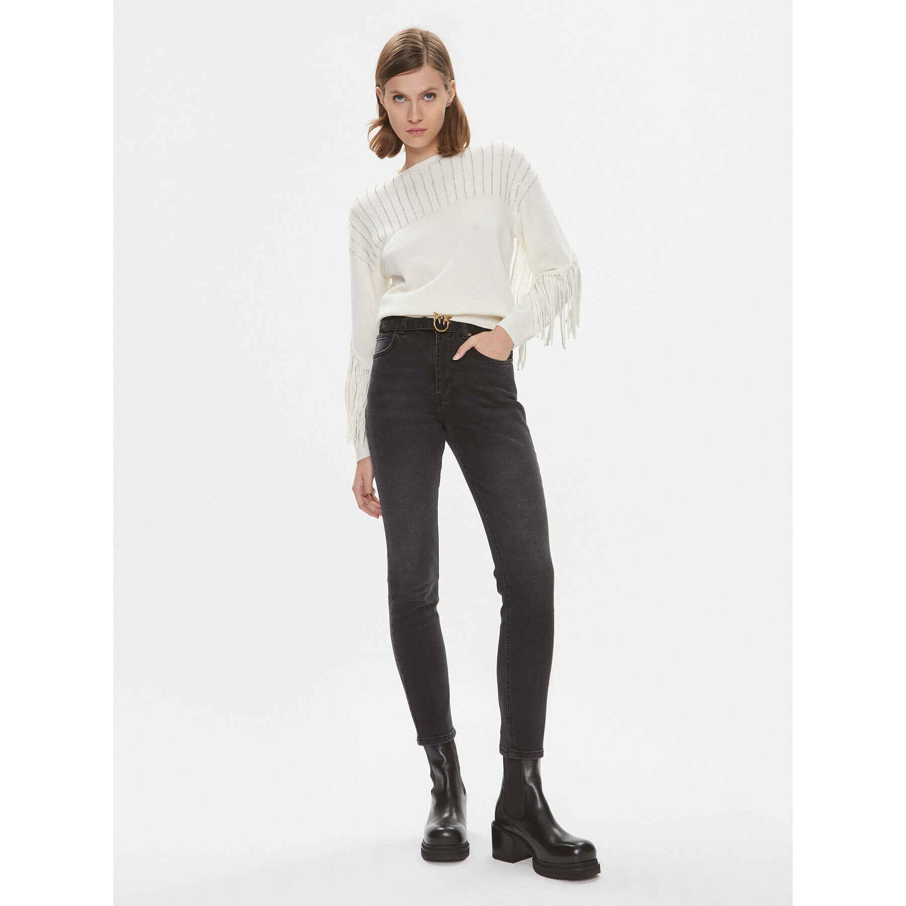 Pinko Дънки Susan 100161 A14A Сив Skinny Fit - Pepit.bg