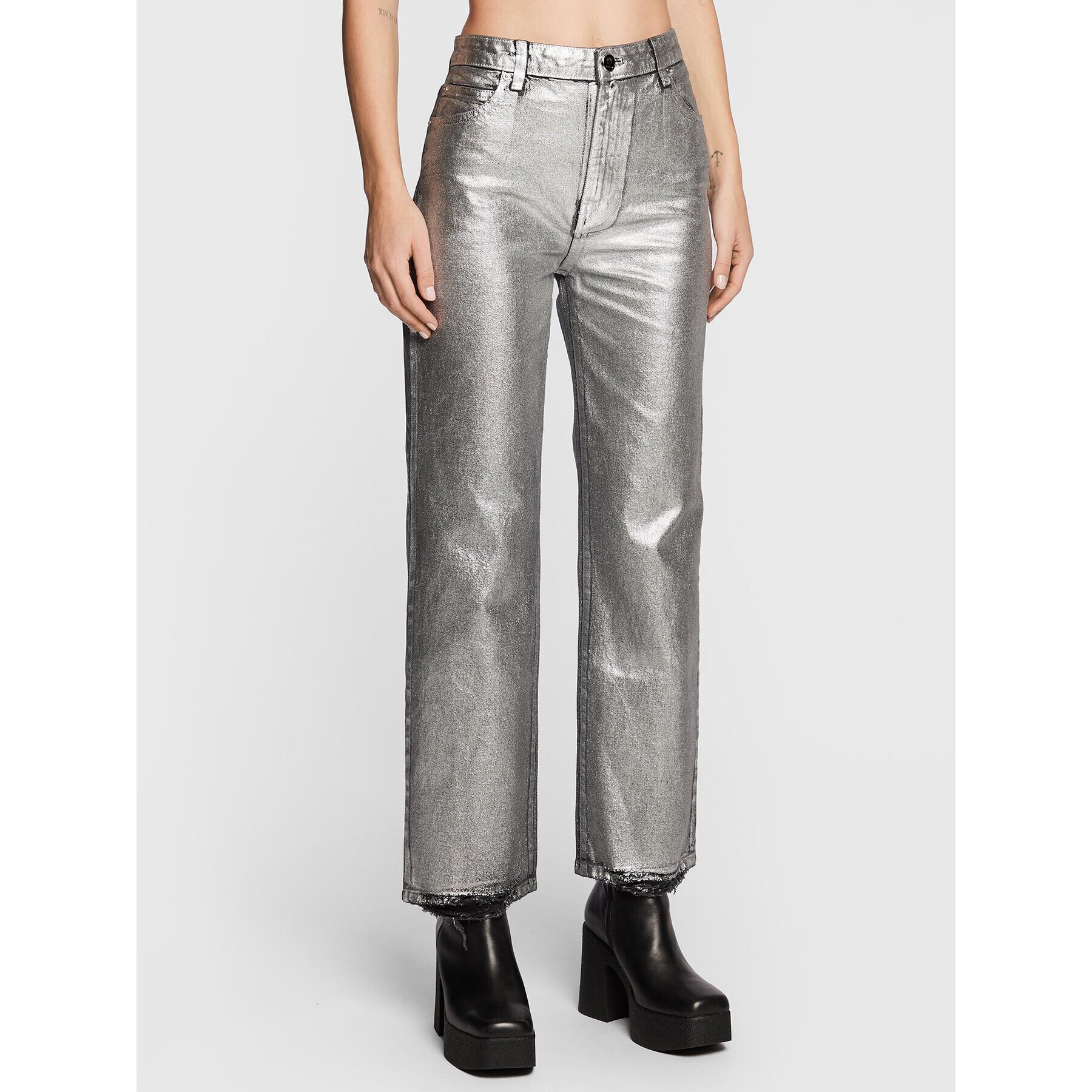 Pinko Дънки Sveva 1J10Z4 A04X Сребрист Relaxed Fit - Pepit.bg