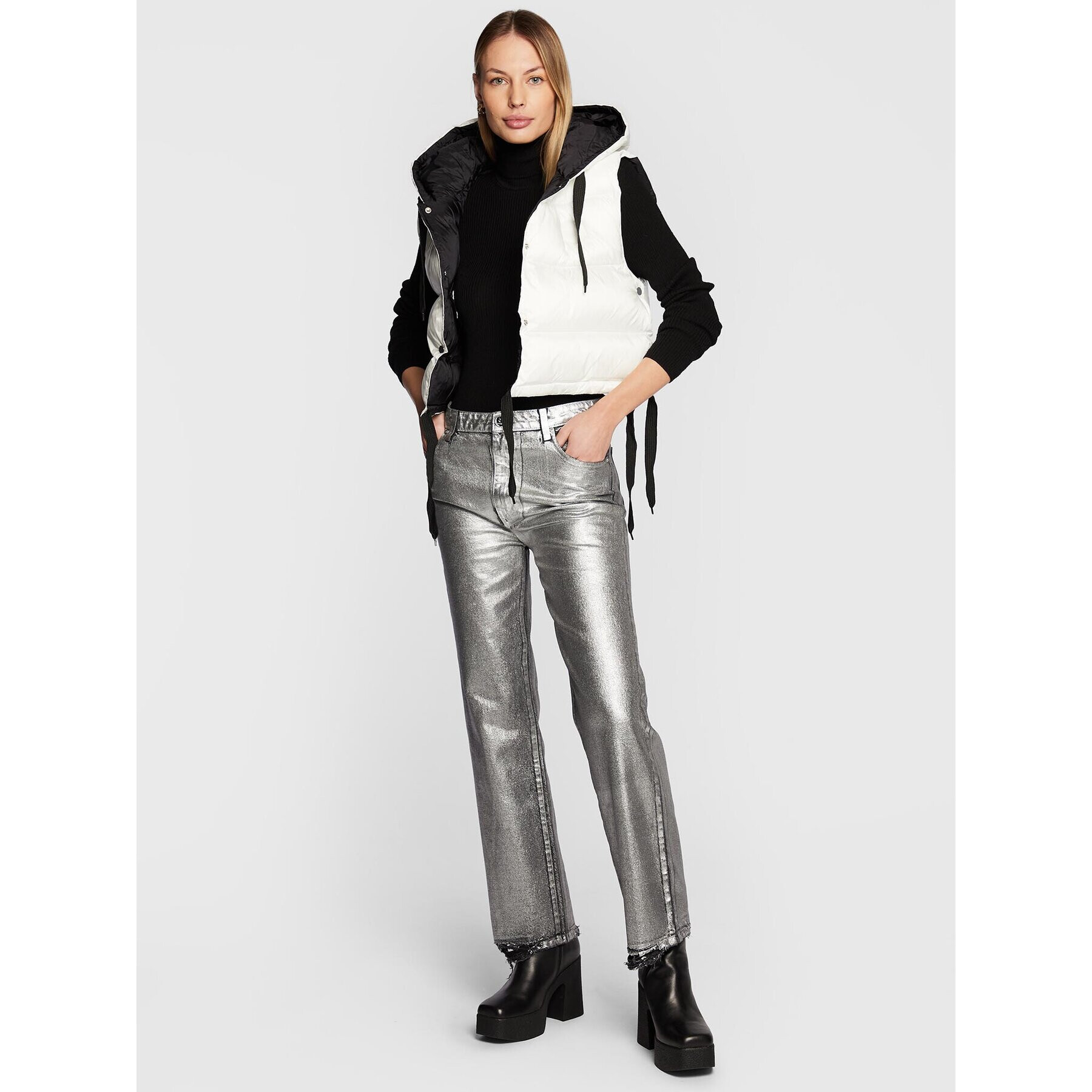 Pinko Дънки Sveva 1J10Z4 A04X Сребрист Relaxed Fit - Pepit.bg