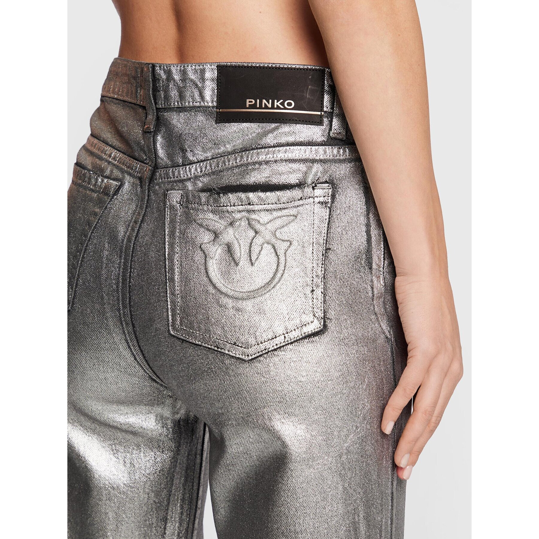 Pinko Дънки Sveva 1J10Z4 A04X Сребрист Relaxed Fit - Pepit.bg