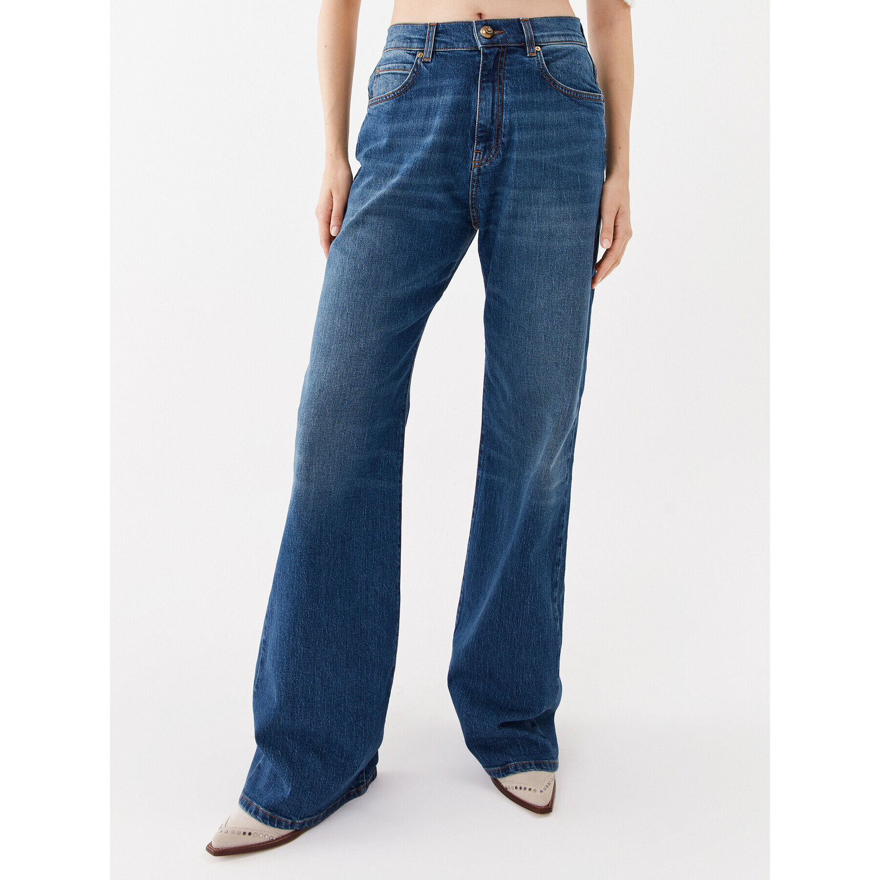 Pinko Дънки Wanda 101733 A141 Тъмносин Relaxed Fit - Pepit.bg