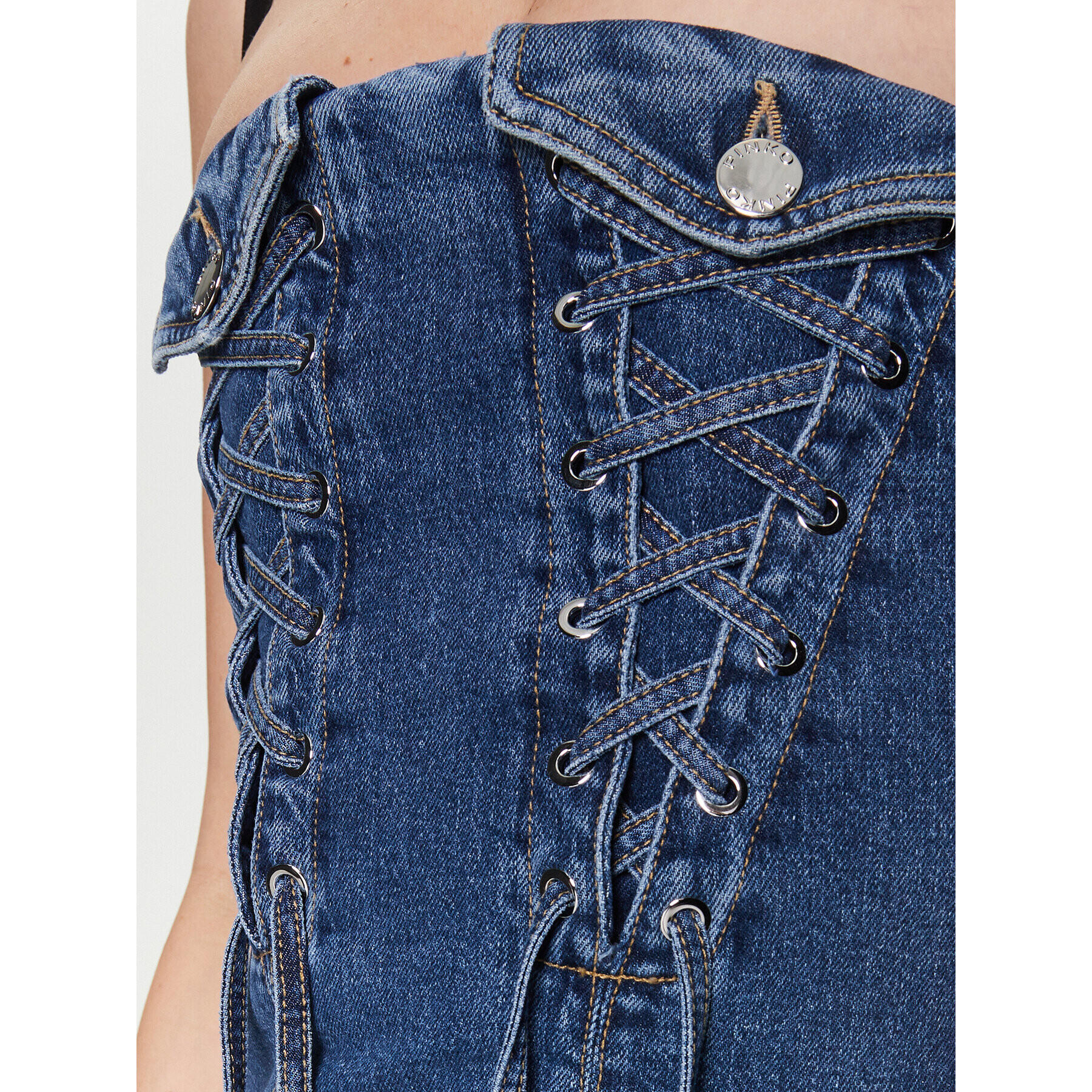 Pinko Дънкова рокля 100174 A0GF Син Slim Fit - Pepit.bg