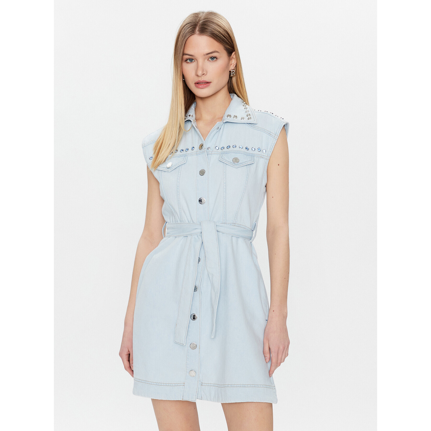 Pinko Дънкова рокля Quash 100337 A0G1 Син Regular Fit - Pepit.bg