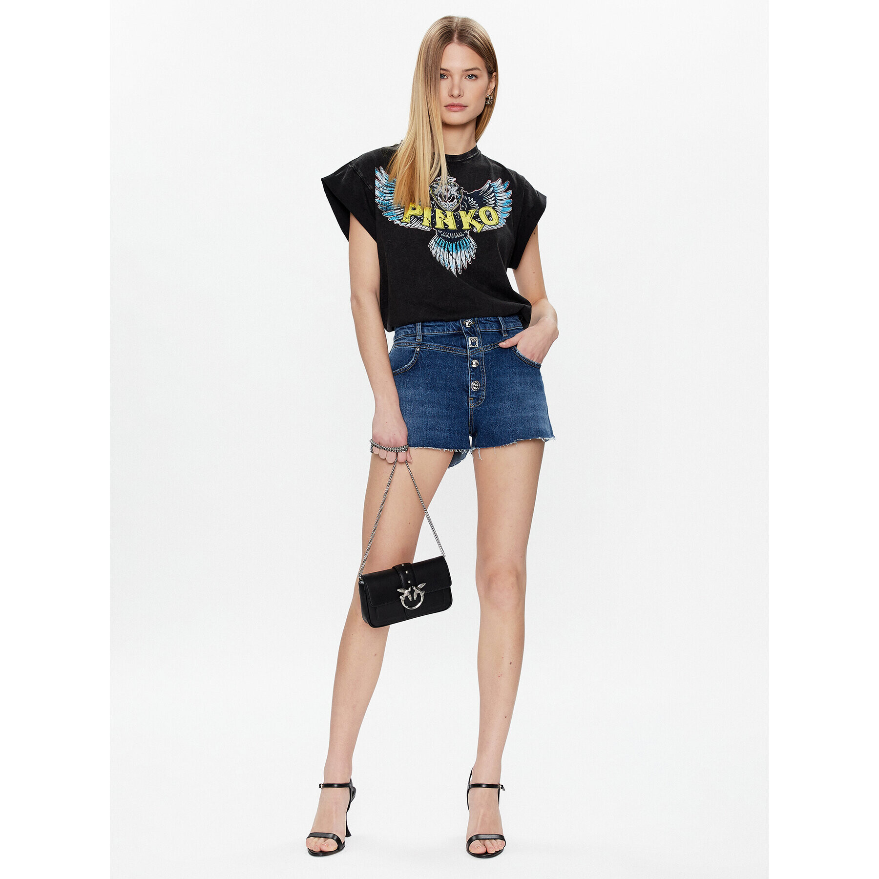 Pinko Дънкови шорти Accanita 100571 A0FM Син Regular Fit - Pepit.bg