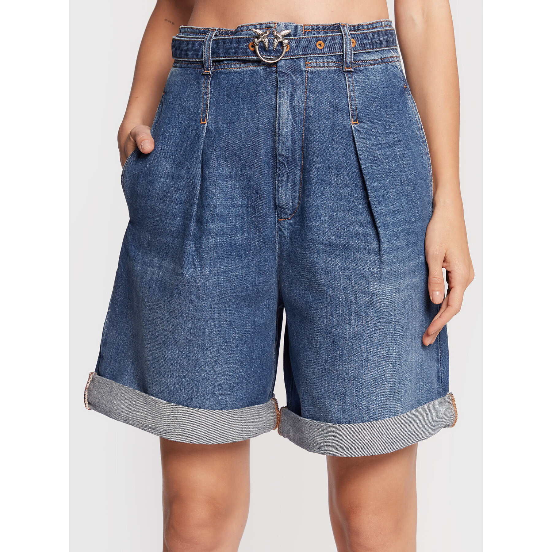 Pinko Дънкови шорти Bubolare 1J112S Y1E6 Син Relaxed Fit - Pepit.bg