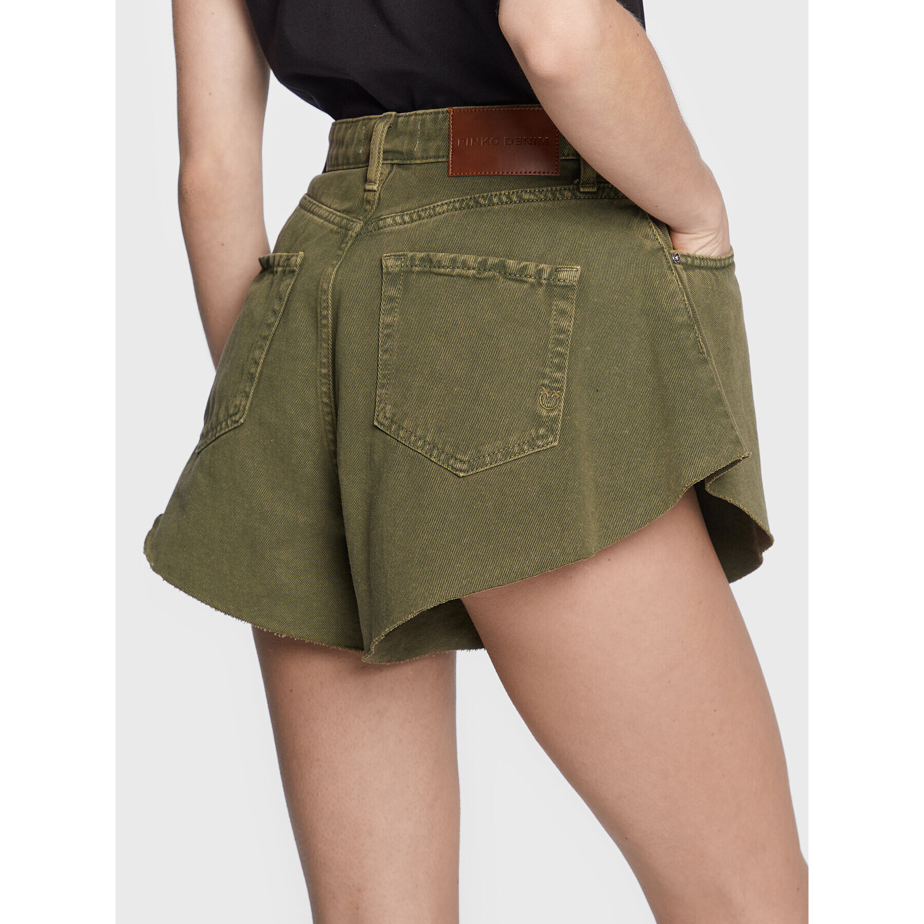 Pinko Дънкови шорти Calma 100395 A0I2 Зелен Regular Fit - Pepit.bg