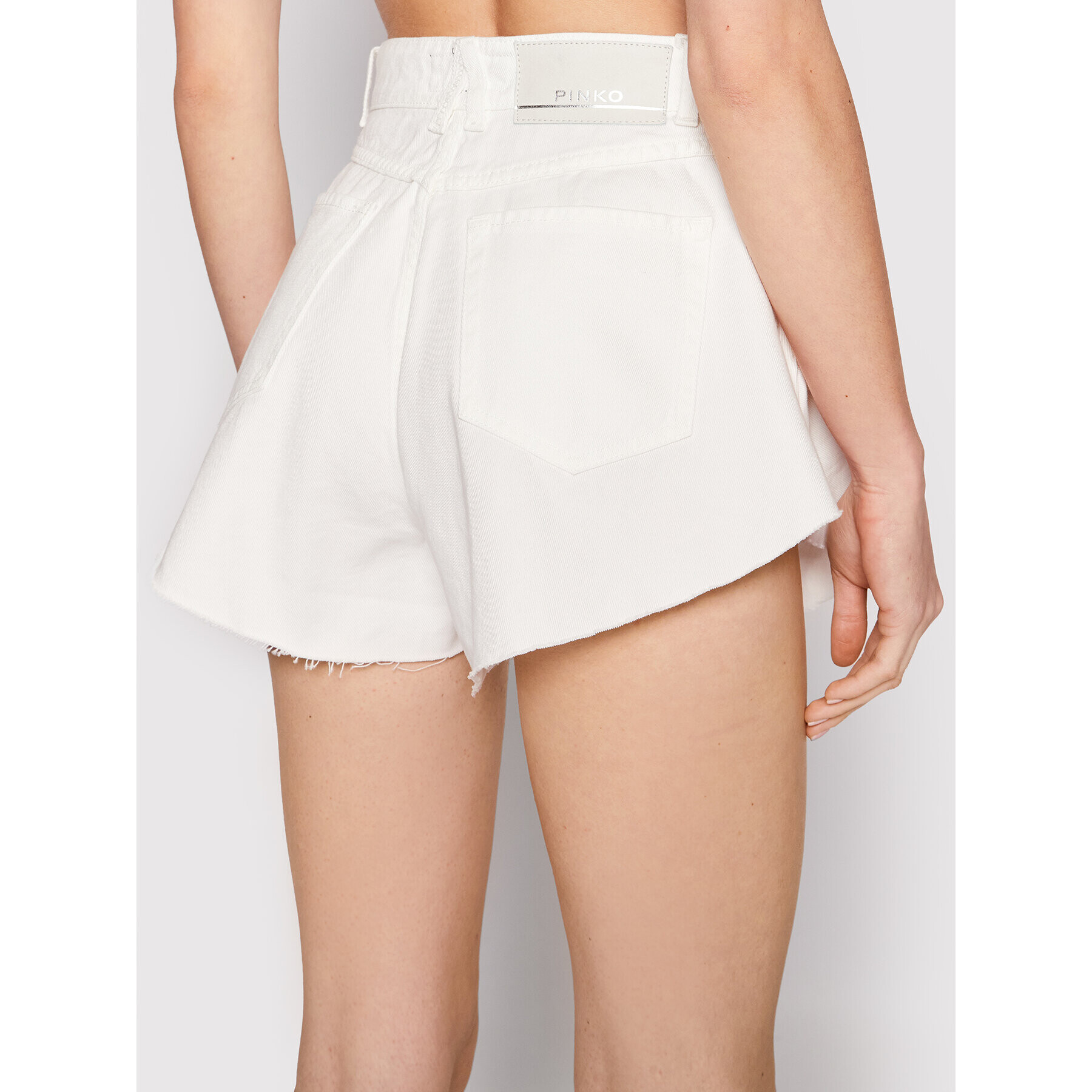Pinko Дънкови шорти Calma 1J10UX Y84G Бял Regular Fit - Pepit.bg