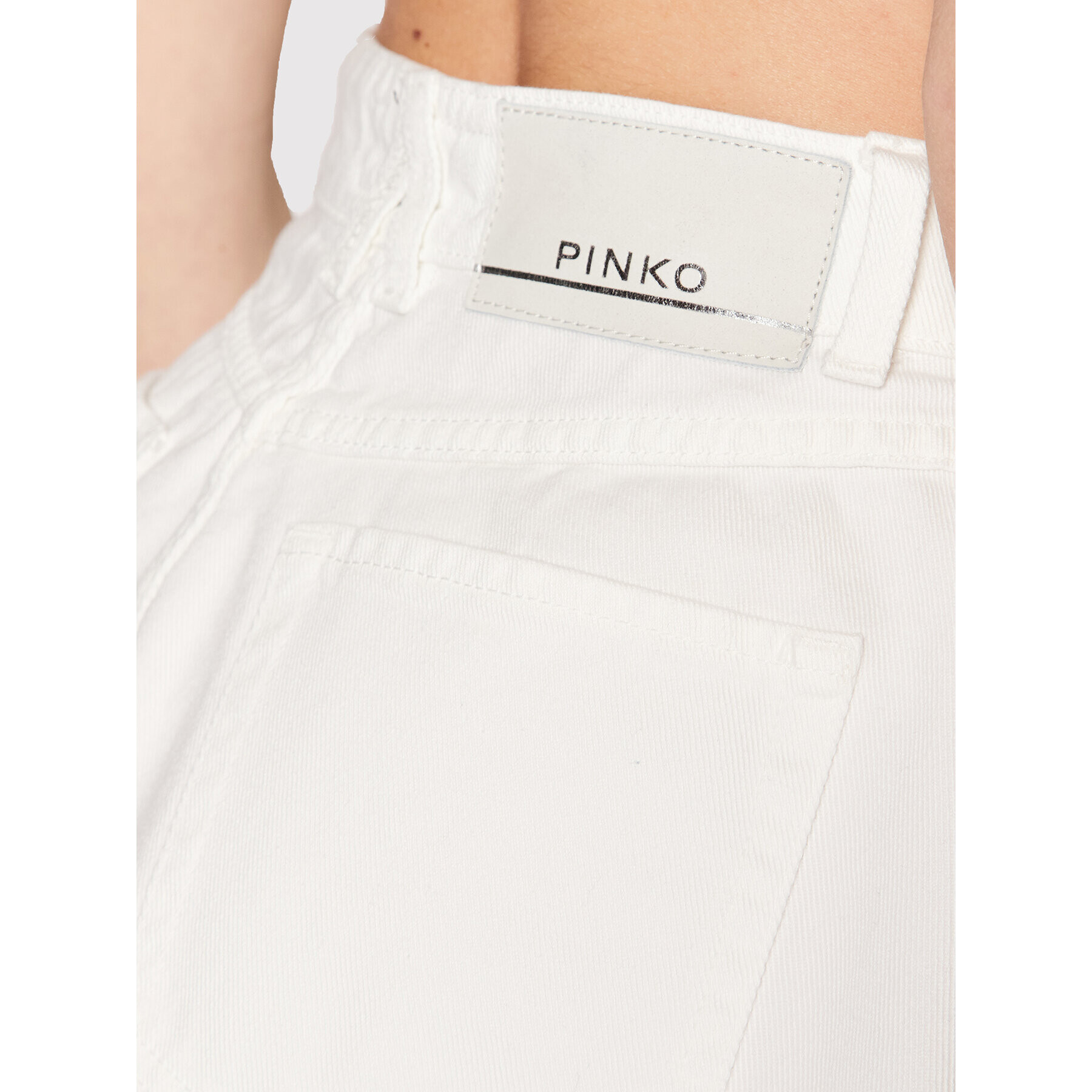 Pinko Дънкови шорти Calma 1J10UX Y84G Бял Regular Fit - Pepit.bg