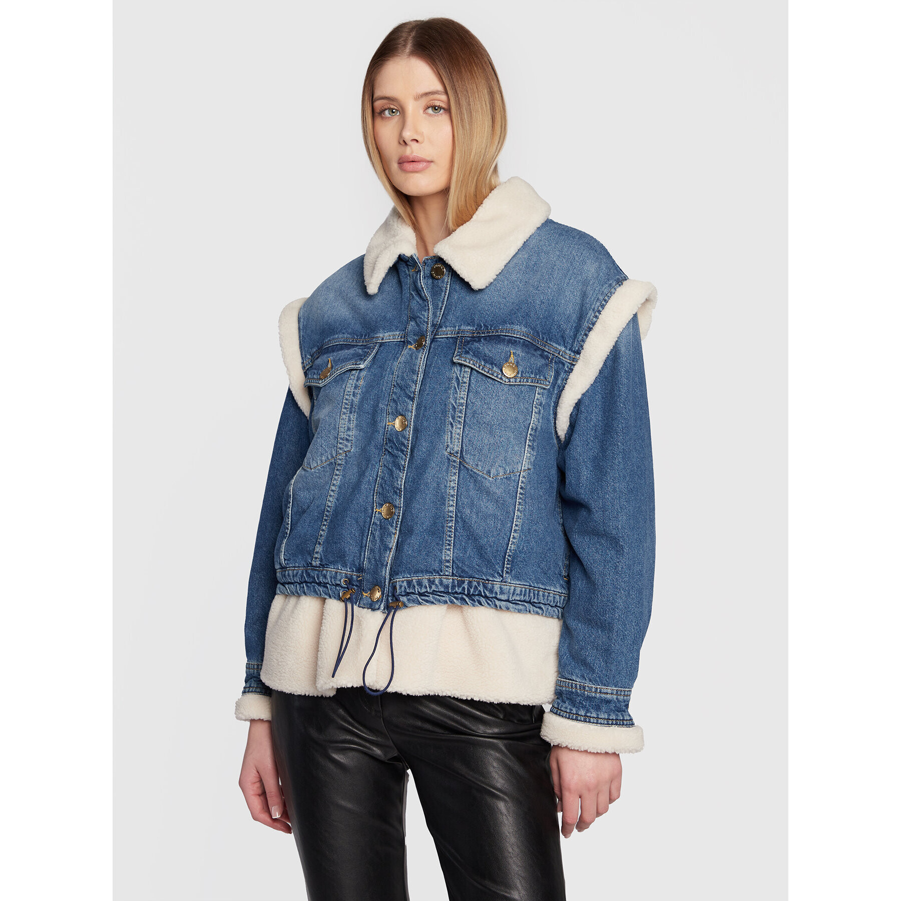Pinko Дънково яке Zigare 1J111H A0D3 Син Relaxed Fit - Pepit.bg