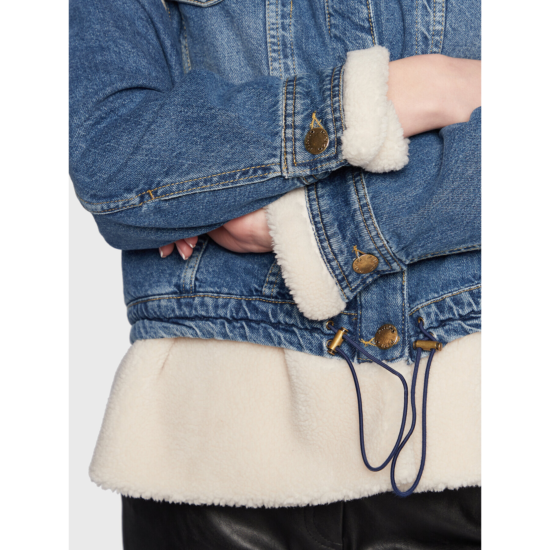 Pinko Дънково яке Zigare 1J111H A0D3 Син Relaxed Fit - Pepit.bg