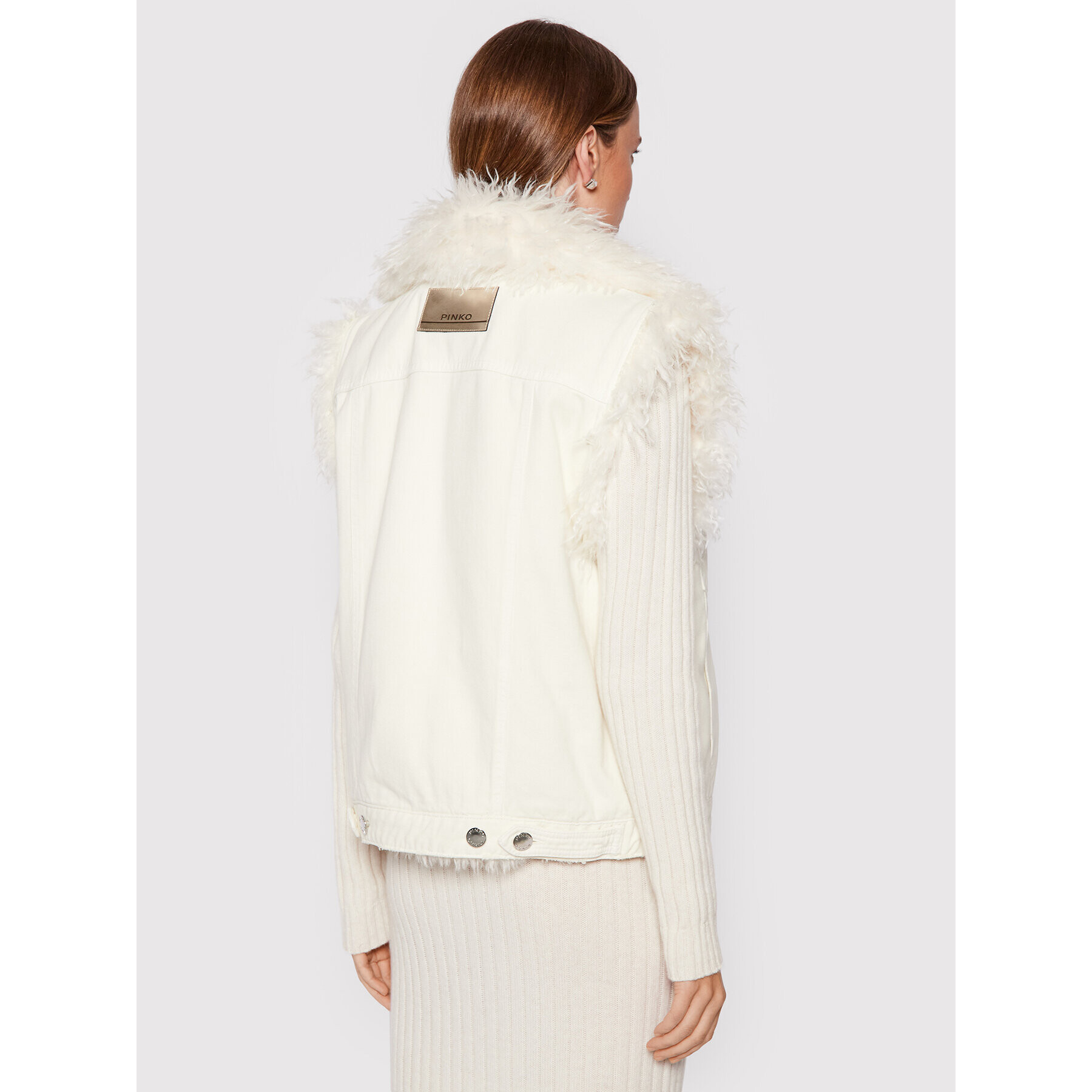 Pinko Елек Houston 1J10RE Y7J6 Бял Regular Fit - Pepit.bg
