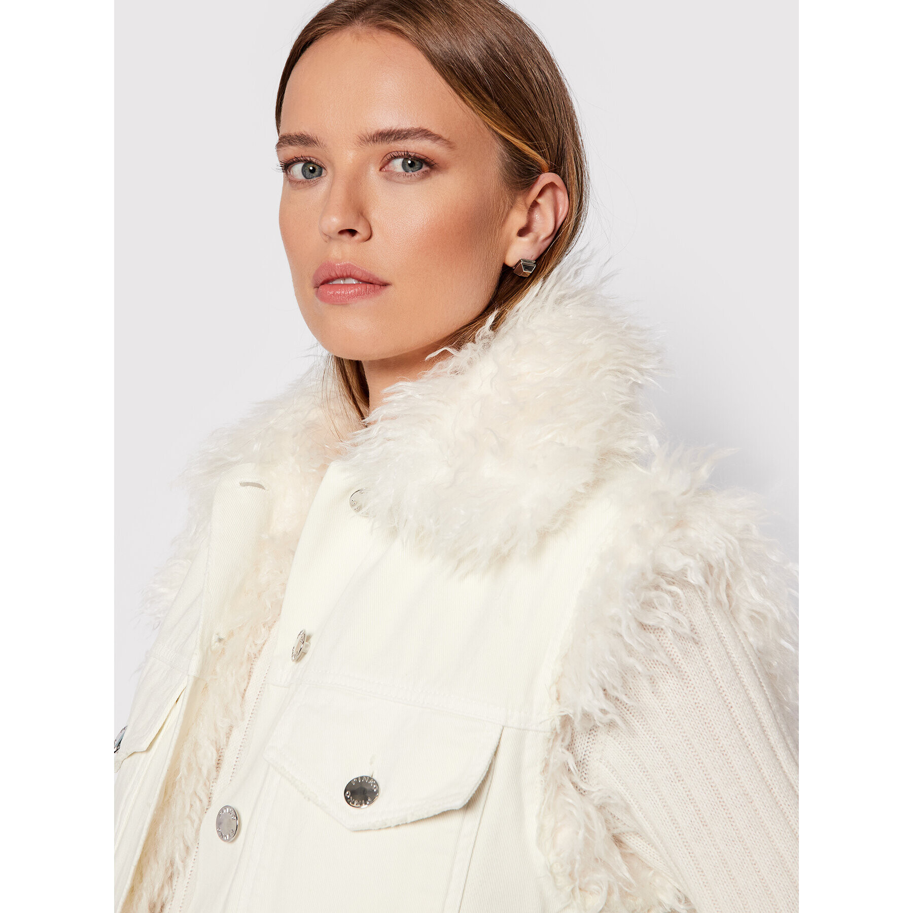 Pinko Елек Houston 1J10RE Y7J6 Бял Regular Fit - Pepit.bg