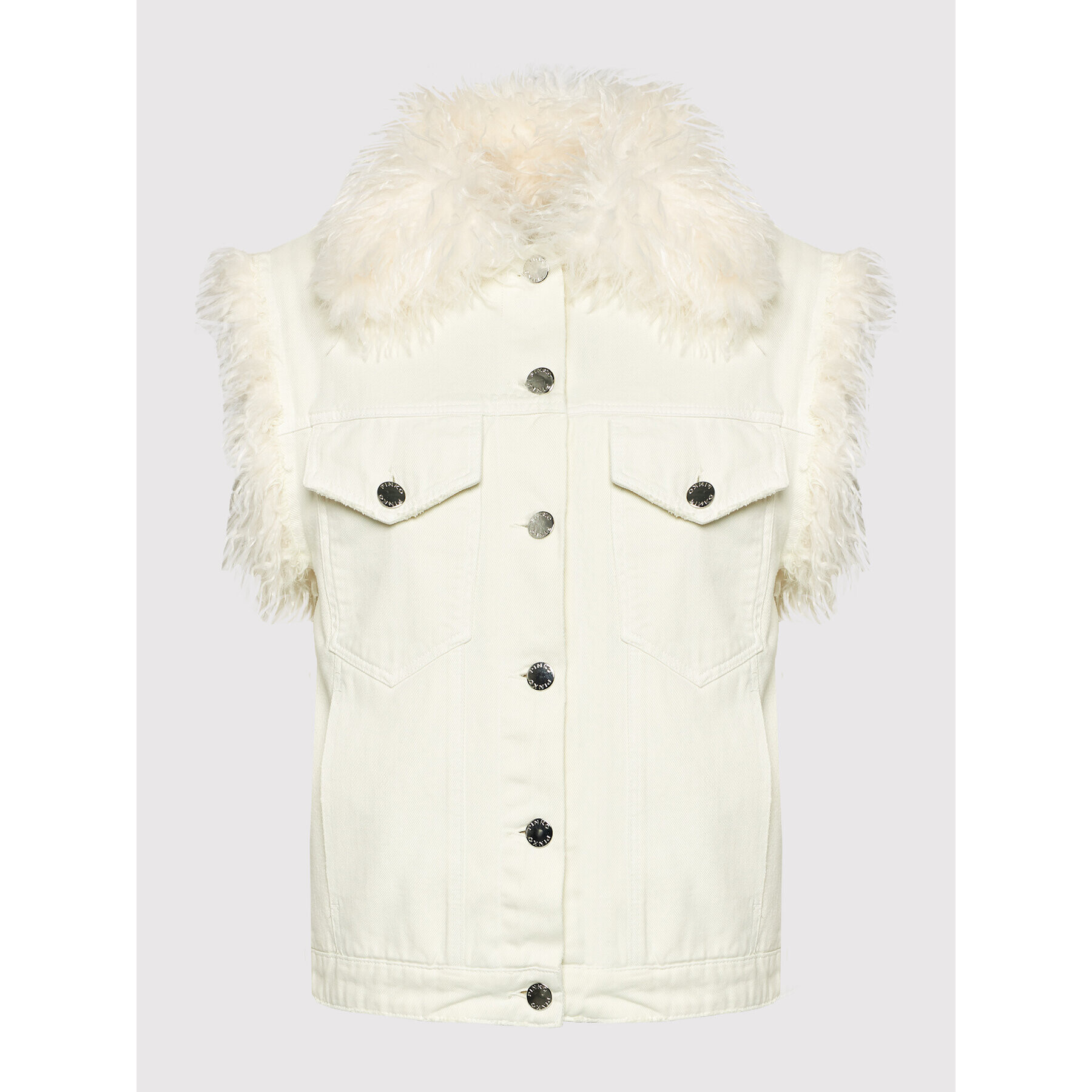 Pinko Елек Houston 1J10RE Y7J6 Бял Regular Fit - Pepit.bg