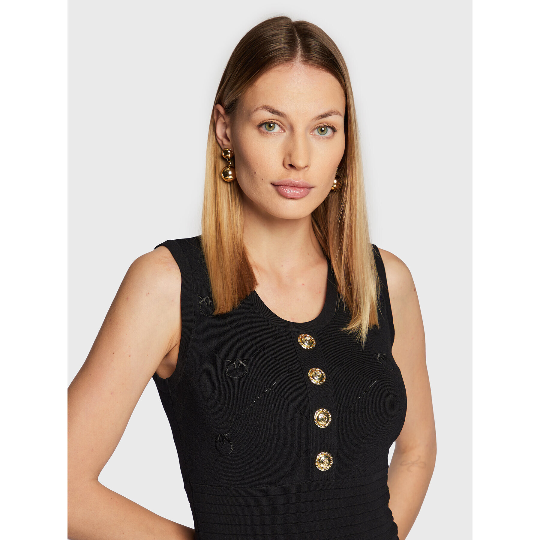 Pinko Ежедневна рокля Rose 1G180R Y7Z1 Черен Regular Fit - Pepit.bg