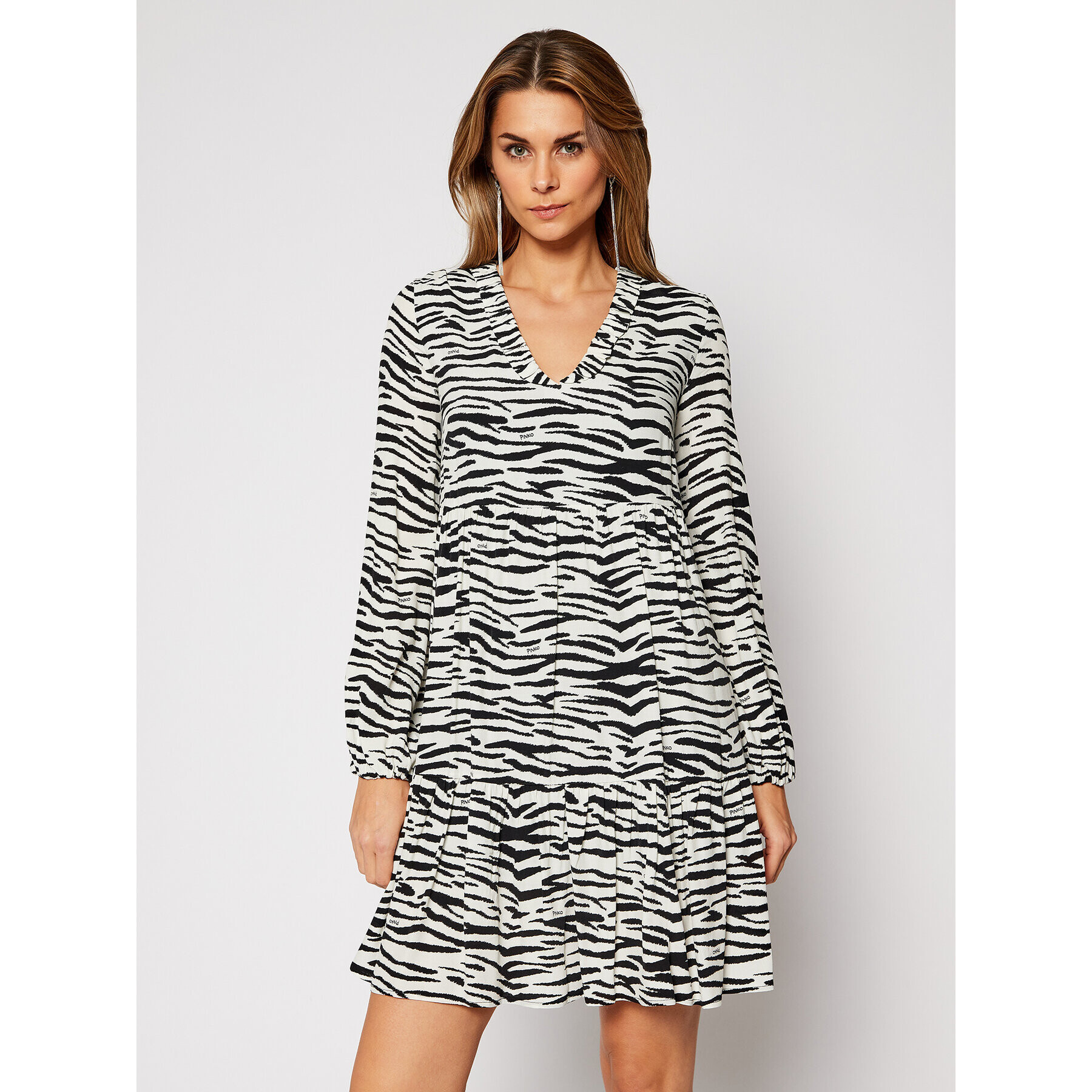 Pinko Ежедневна рокля Zebra 20202 PRR 1N133V 8495 Бял Regular Fit - Pepit.bg