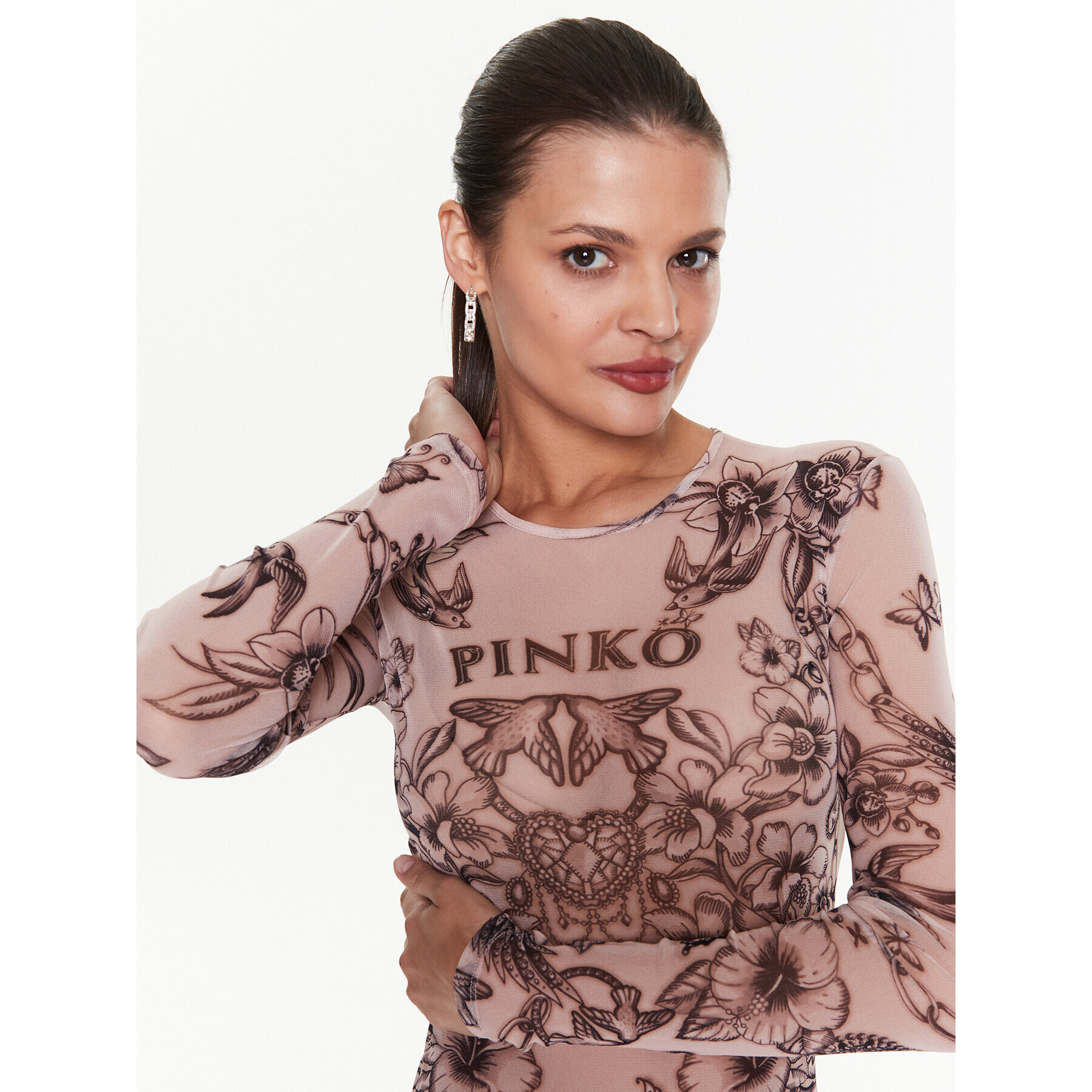 Pinko Гащеризон Tatuato 101010 A0NW Бежов Slim Fit - Pepit.bg