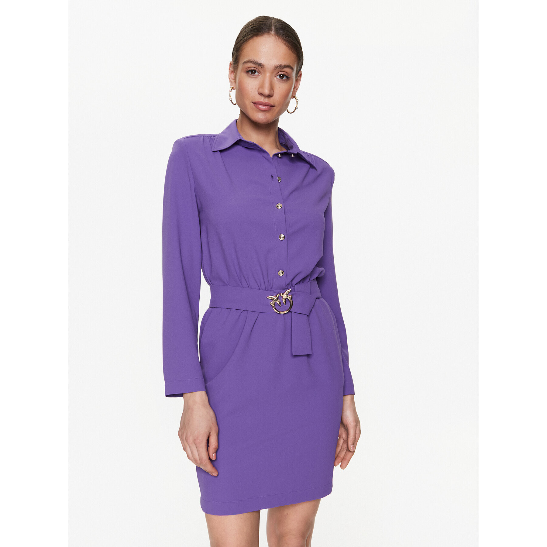 Pinko Коктейлна рокля Abile 100198 A0IL Виолетов Regular Fit - Pepit.bg